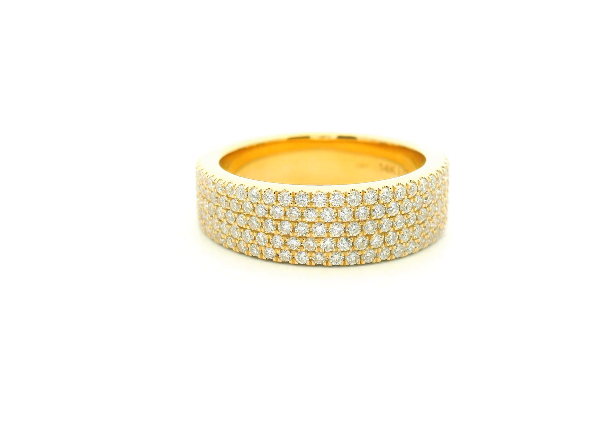 Wide Multi-Row Pavé Diamond Band
