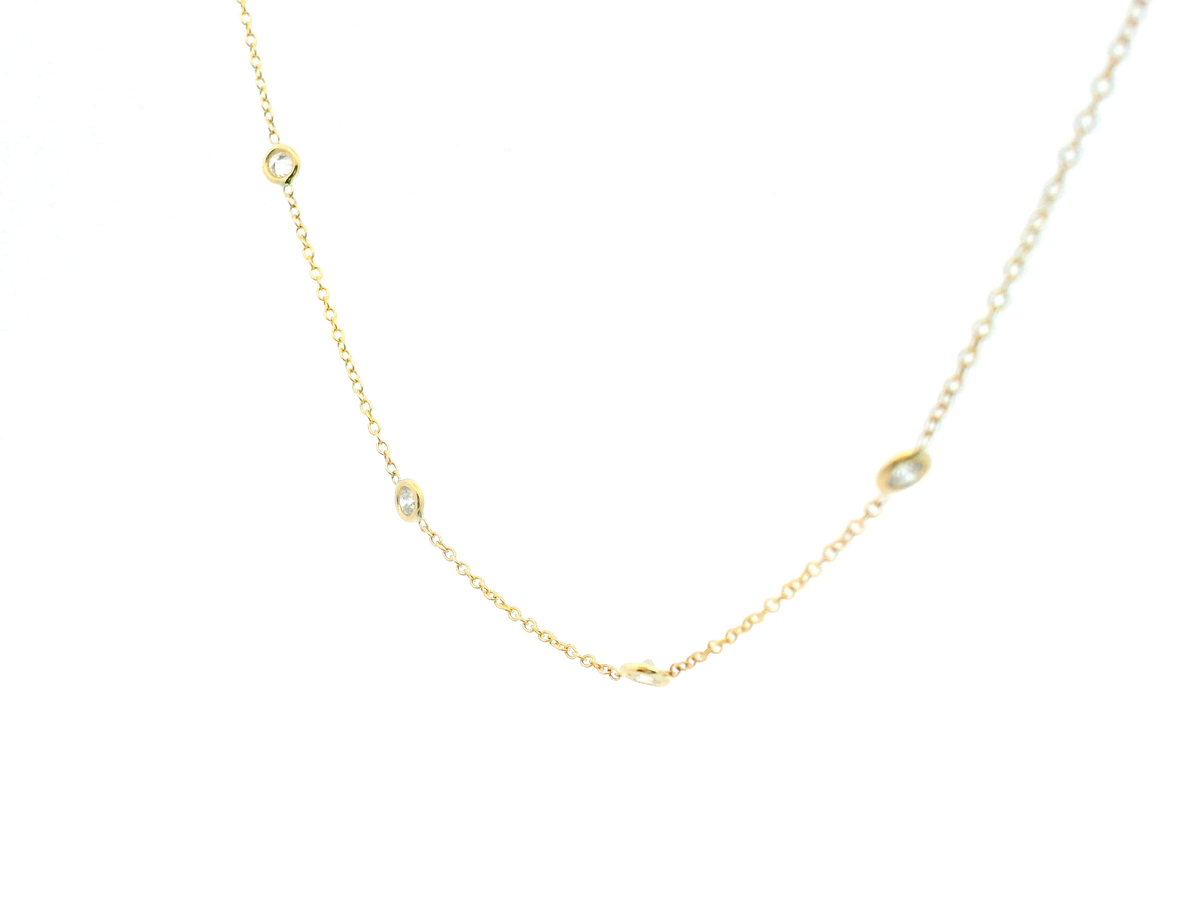 Bezel Set Diamond Station Necklace