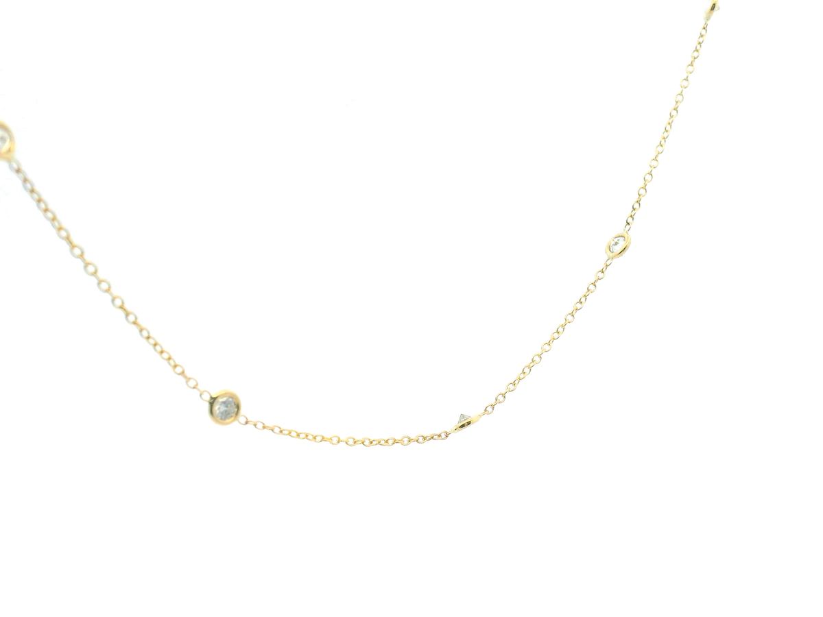 Bezel Set Diamond Station Necklace