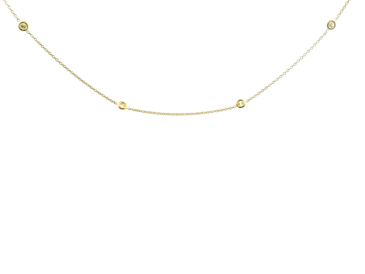 Bezel Set Diamond Station Necklace