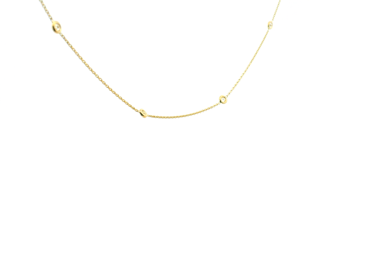 Bezel Set Diamond Station Necklace