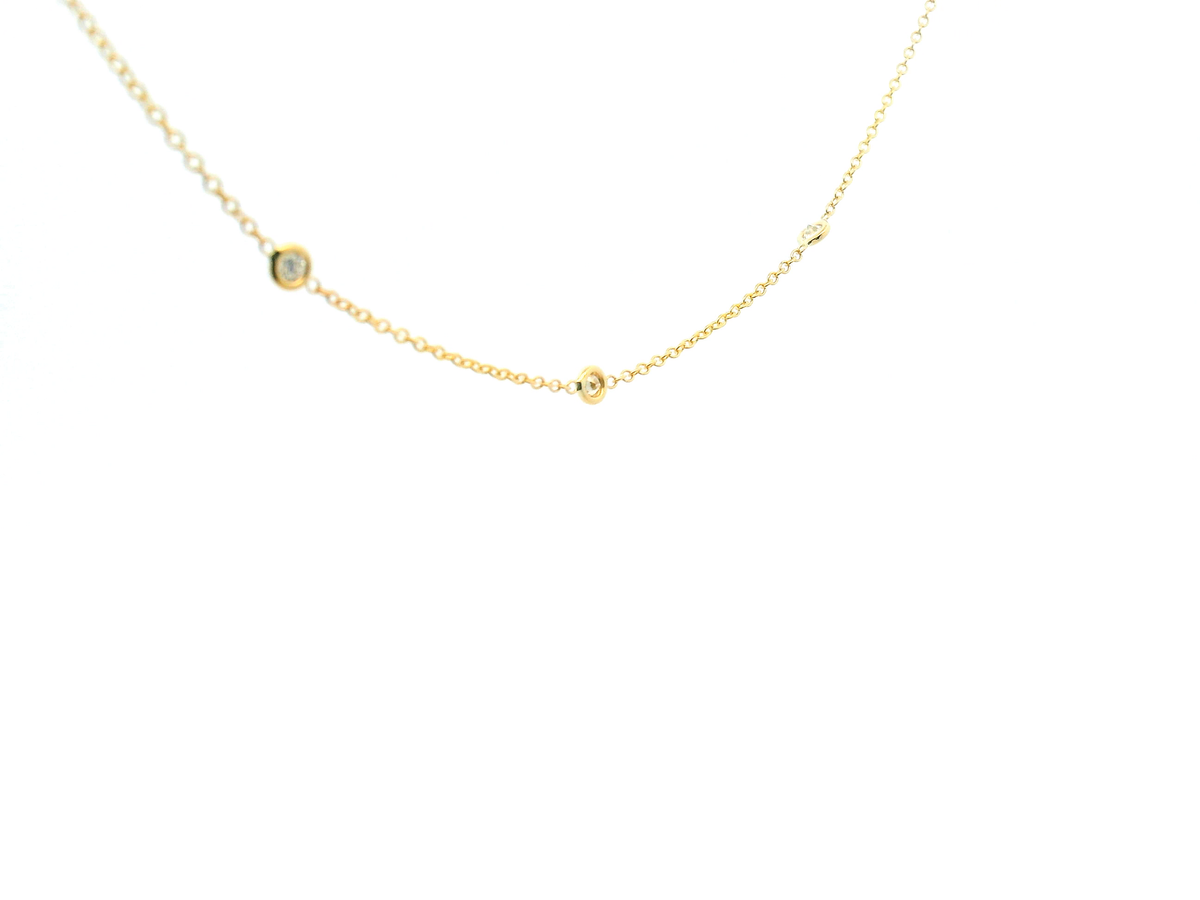 Bezel Set Diamond Station Necklace