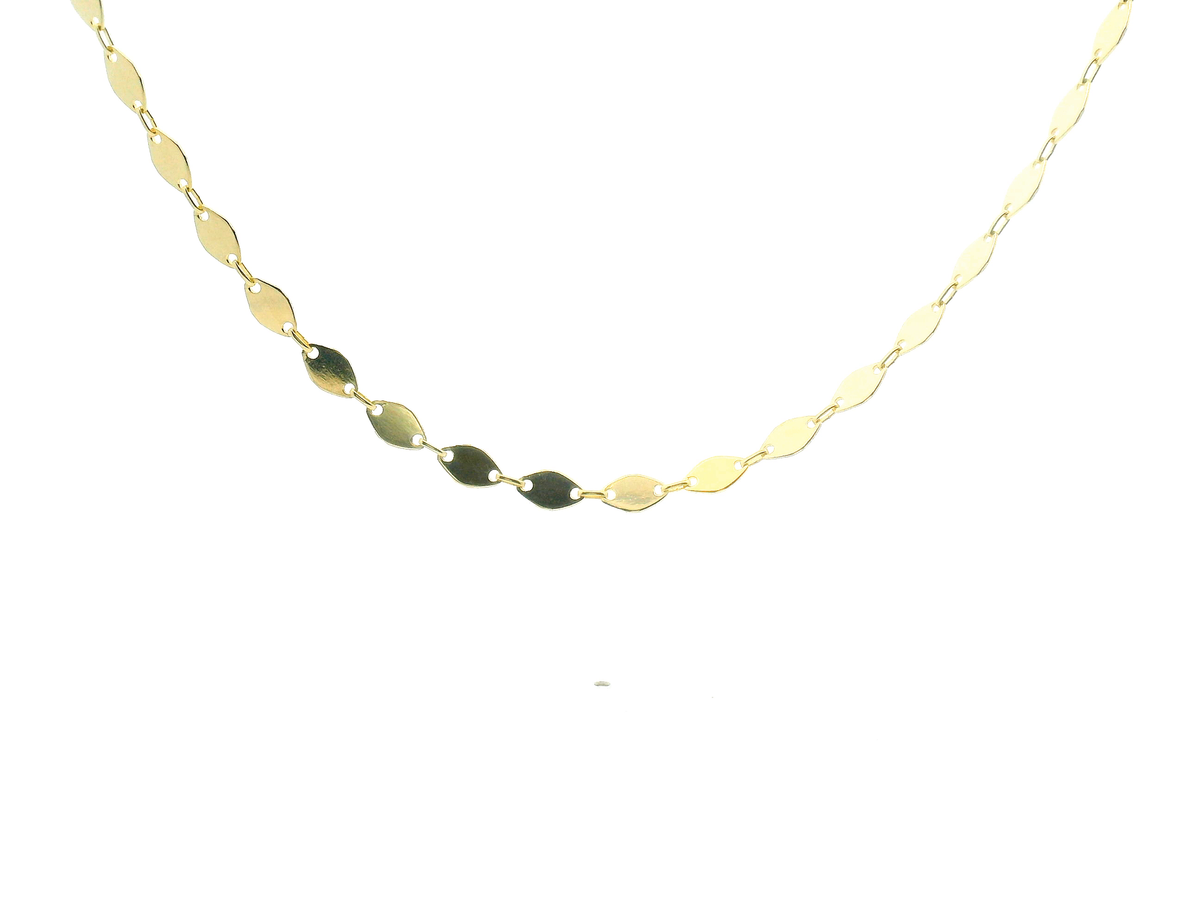 Polished Oval Disc Link Station Necklace