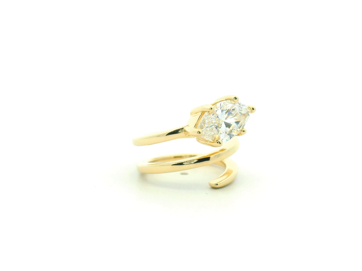 Marquise Diamond Coil Wrap Ring