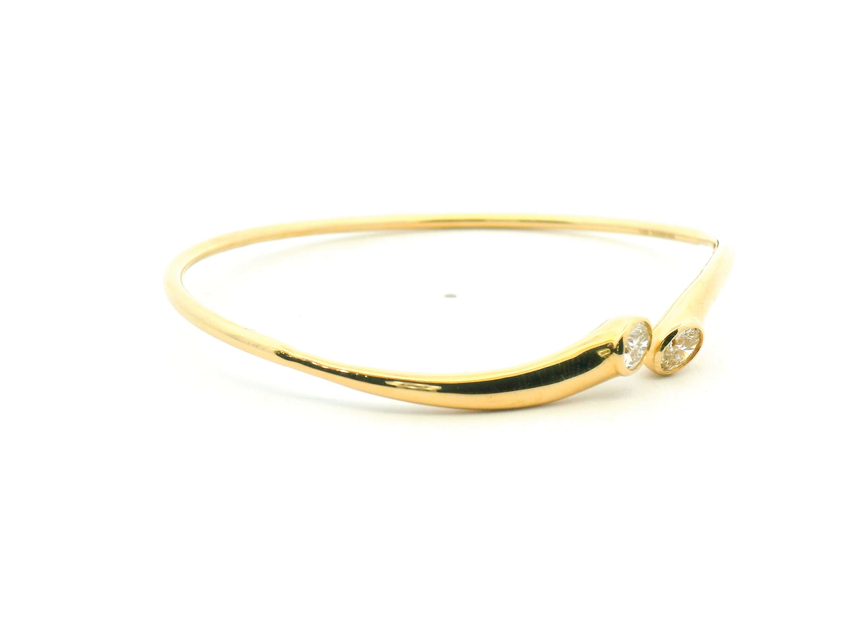 Diamond Bypass Open Bangle Bracelet