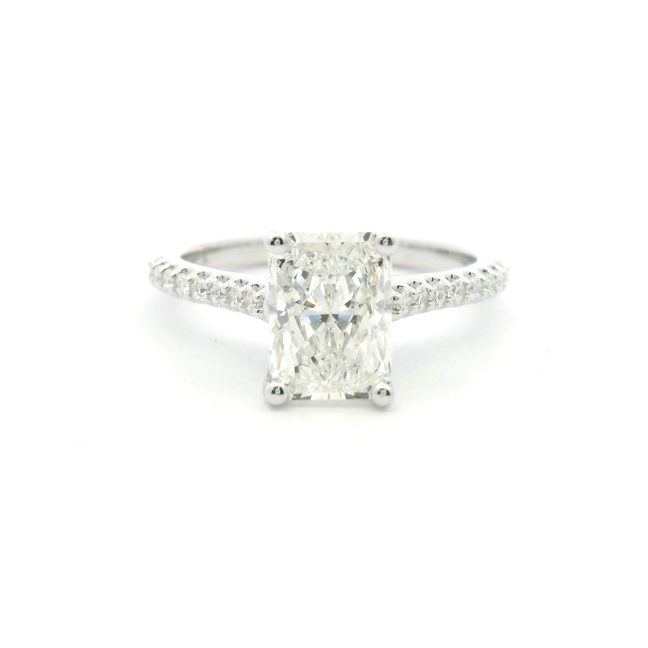 Accented Radiant Cut Diamond Engagement Ring
