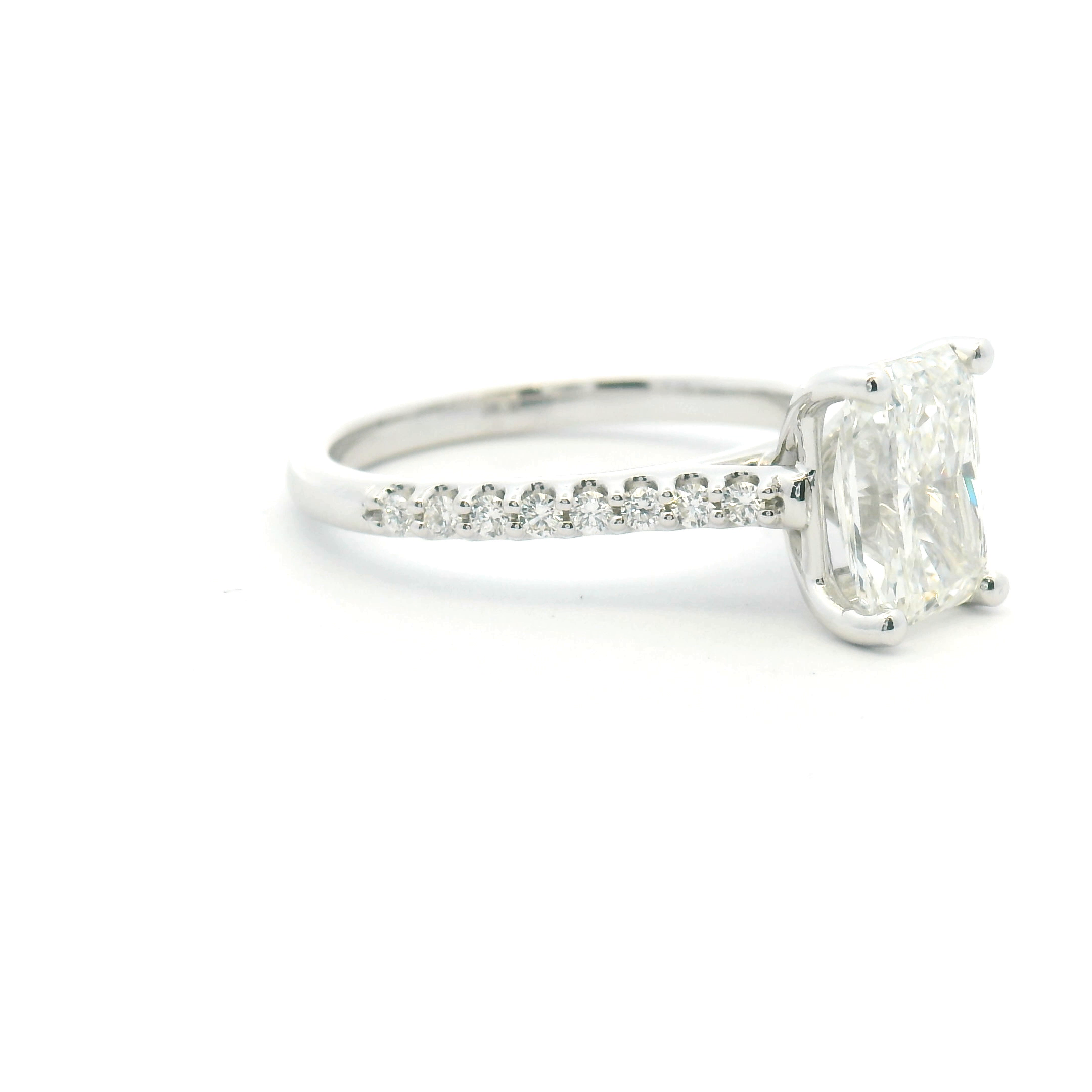 Accented Radiant Cut Diamond Engagement Ring