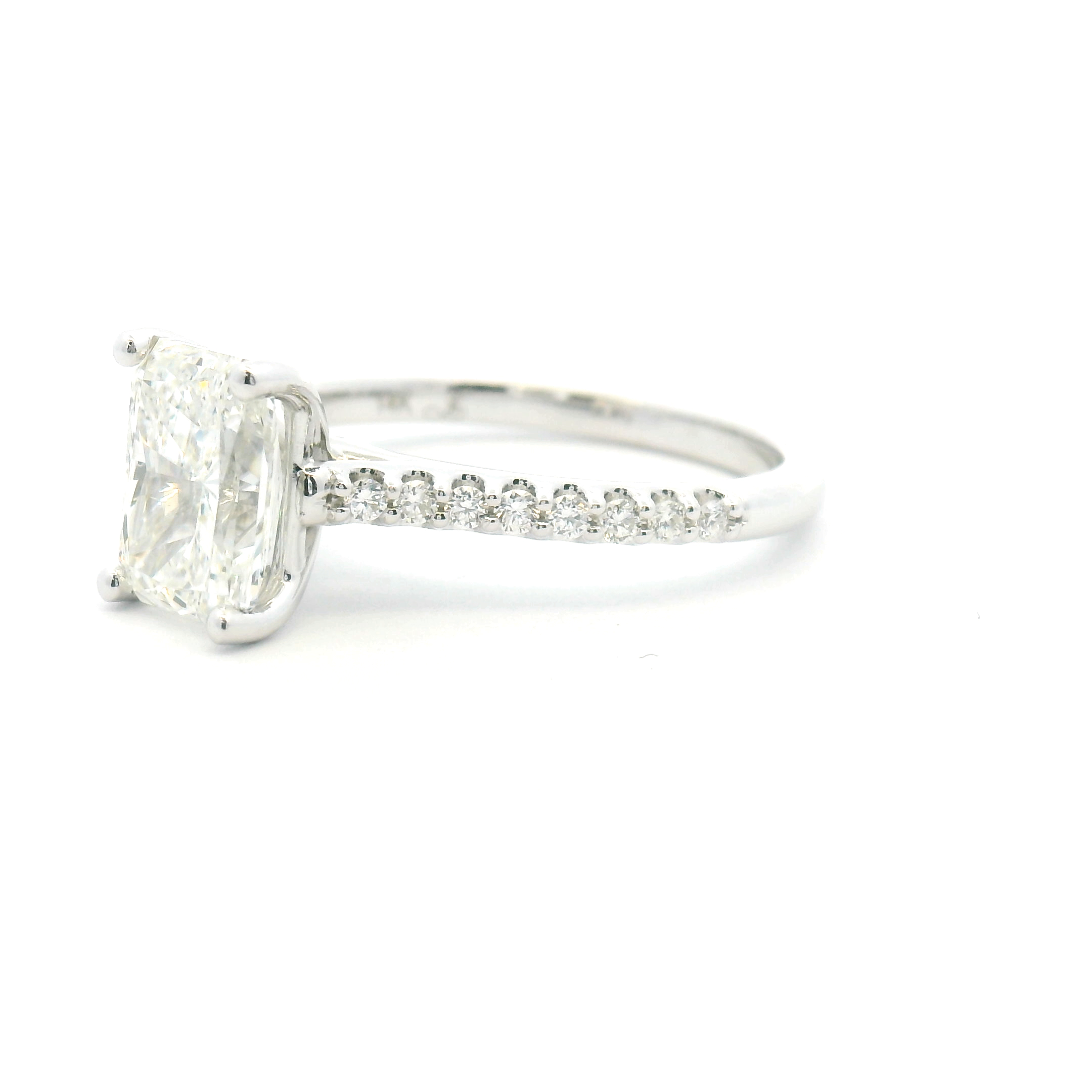 Accented Radiant Cut Diamond Engagement Ring