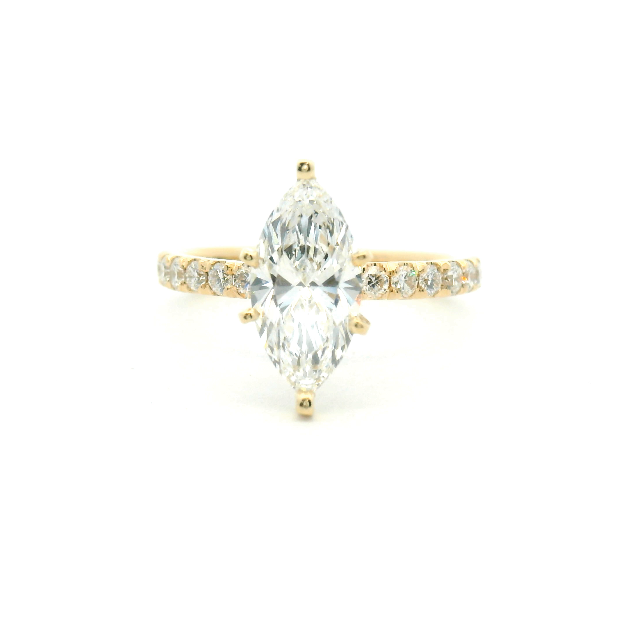 Accented Marquise Cut Diamond Engagement Ring