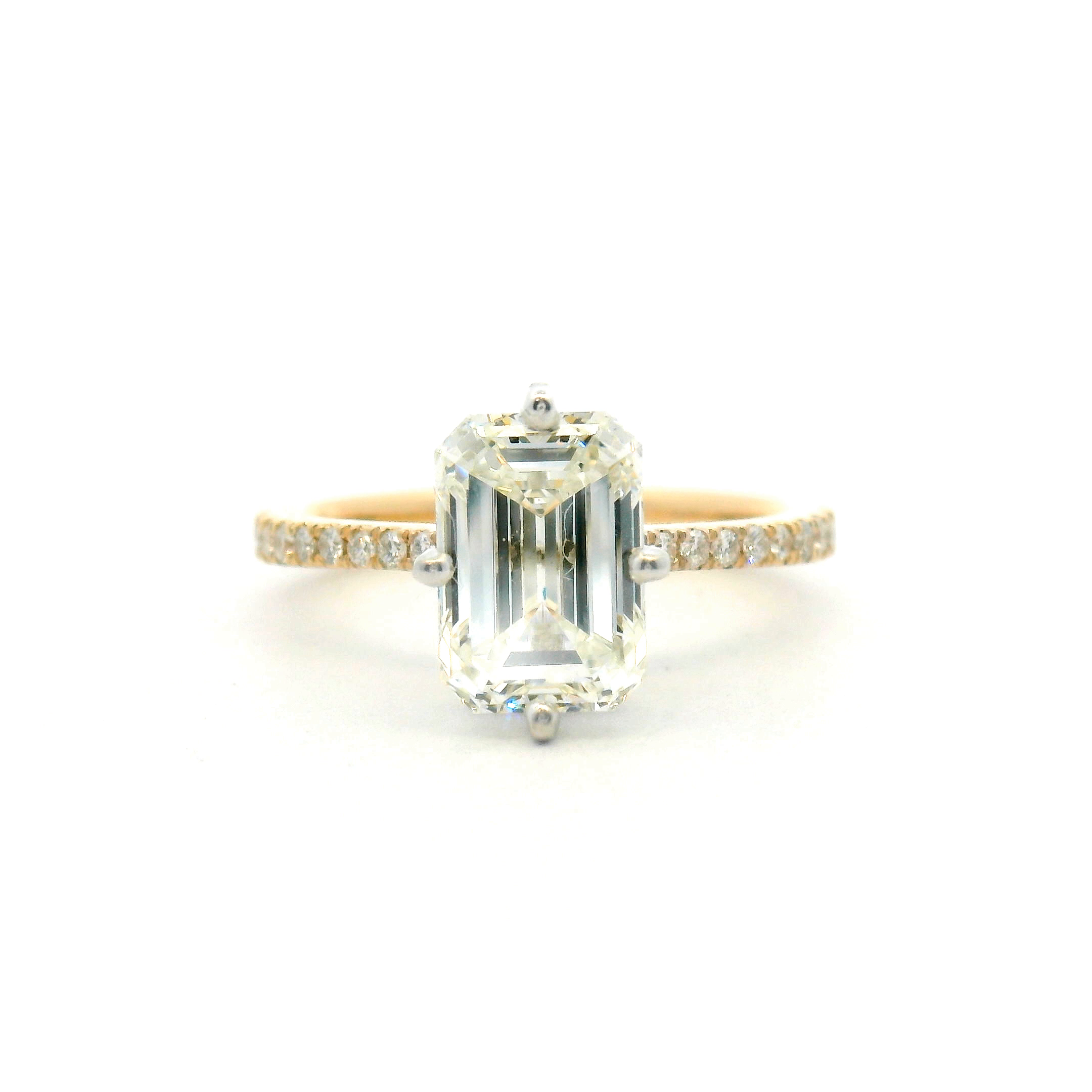 Accented Emerald Cut Engagement Ring