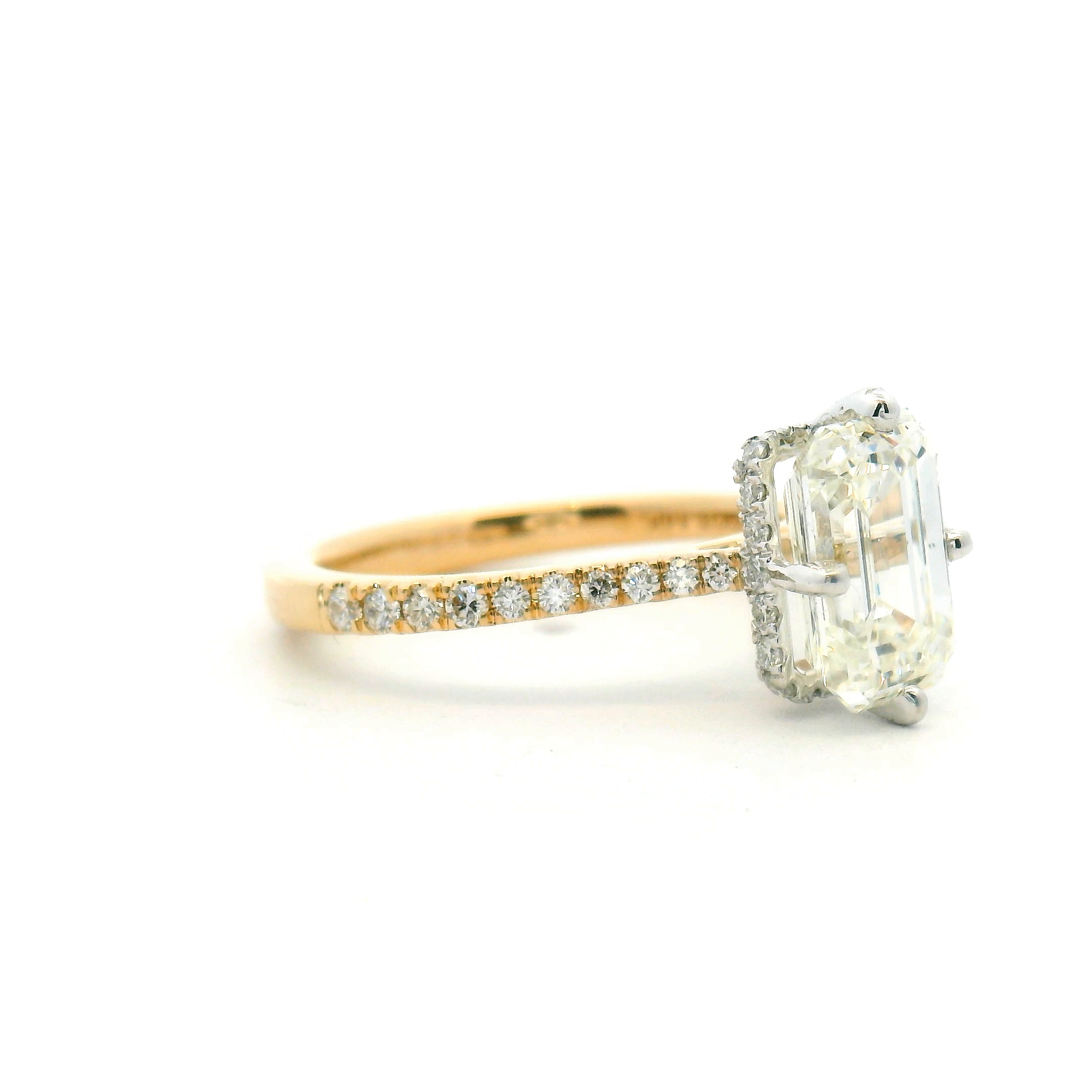 Accented Emerald Cut Engagement Ring