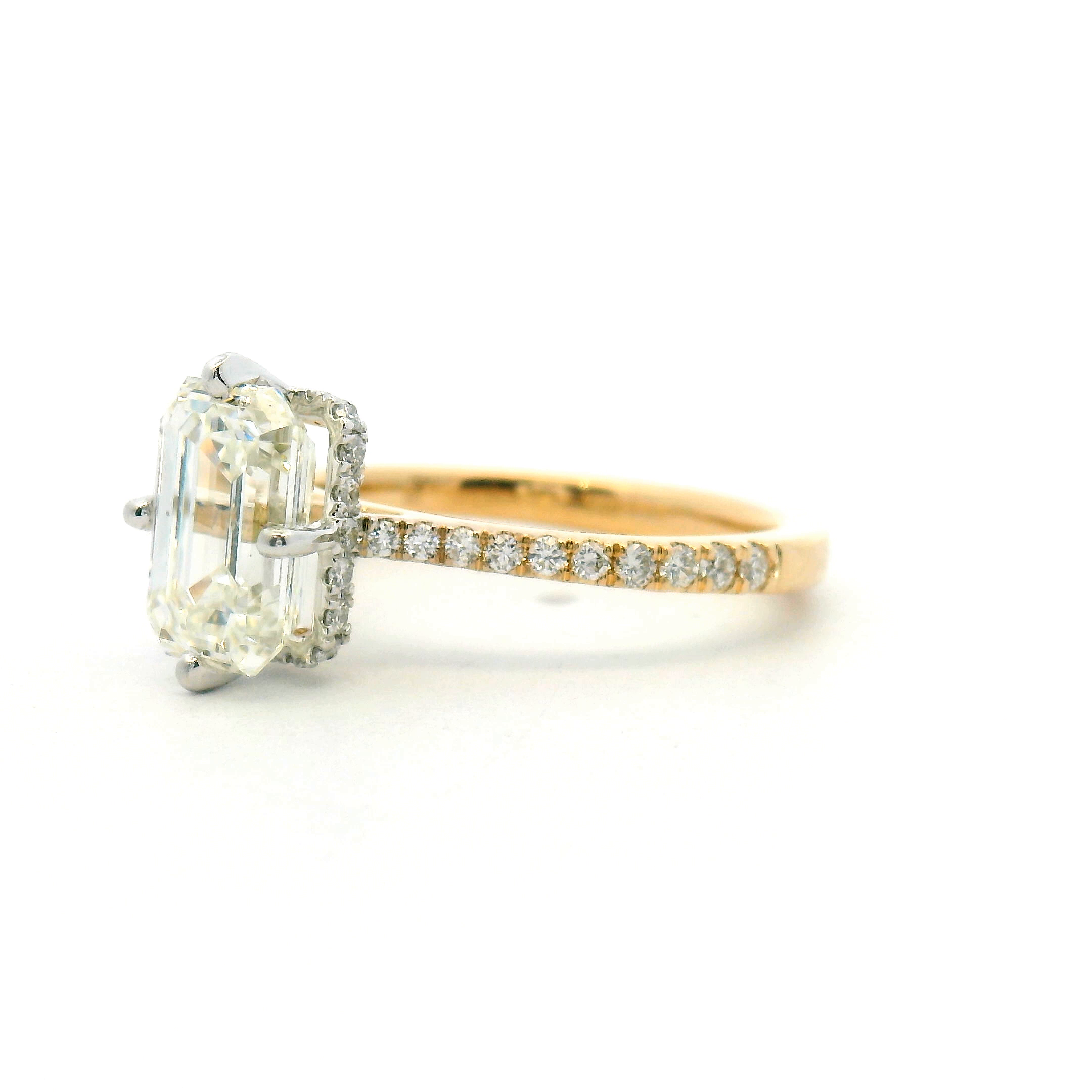 Accented Emerald Cut Engagement Ring