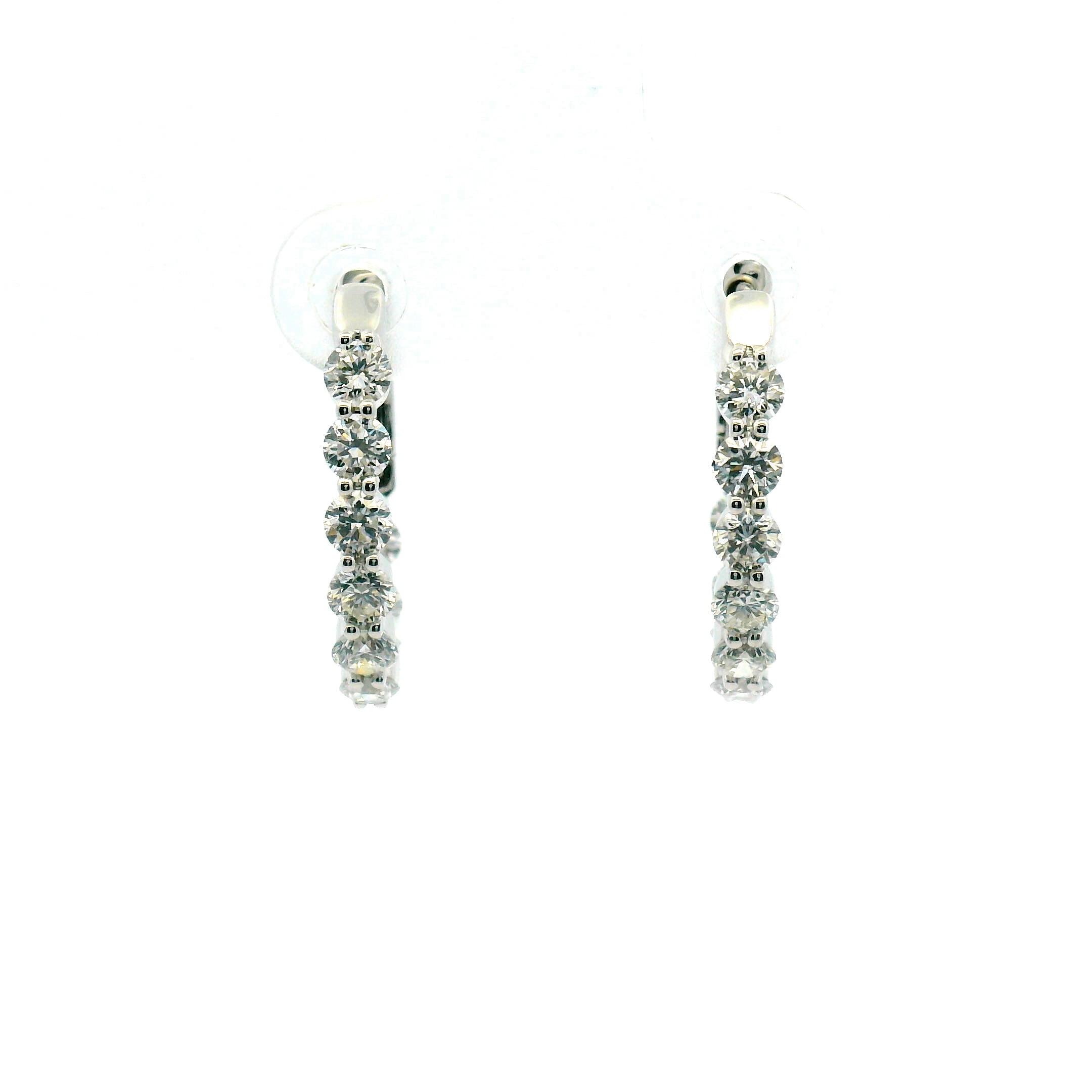 Elongated Inside-Out Diamond Hoop Earrings