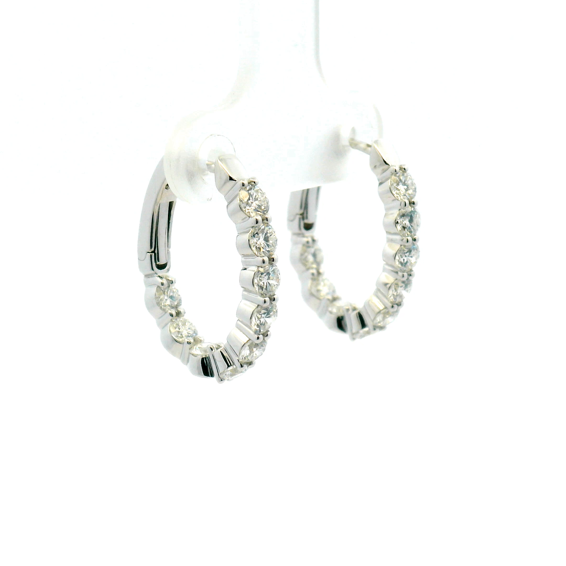 Elongated Inside-Out Diamond Hoop Earrings
