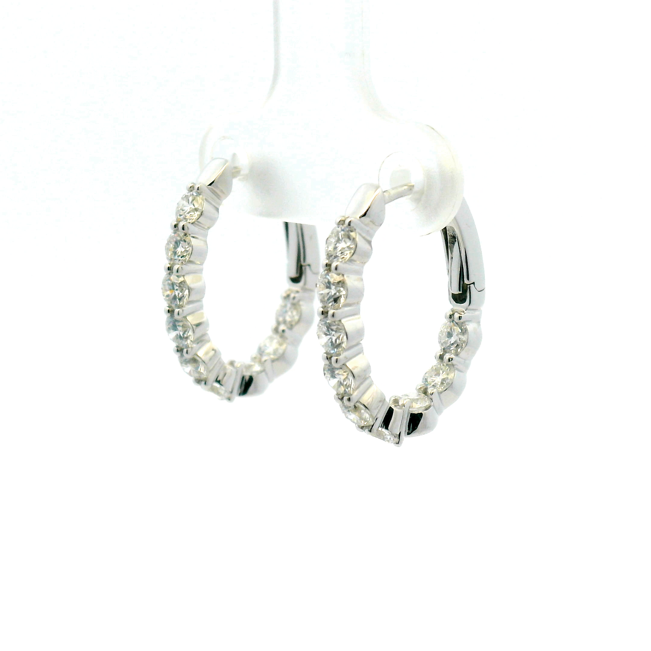 Elongated Inside-Out Diamond Hoop Earrings