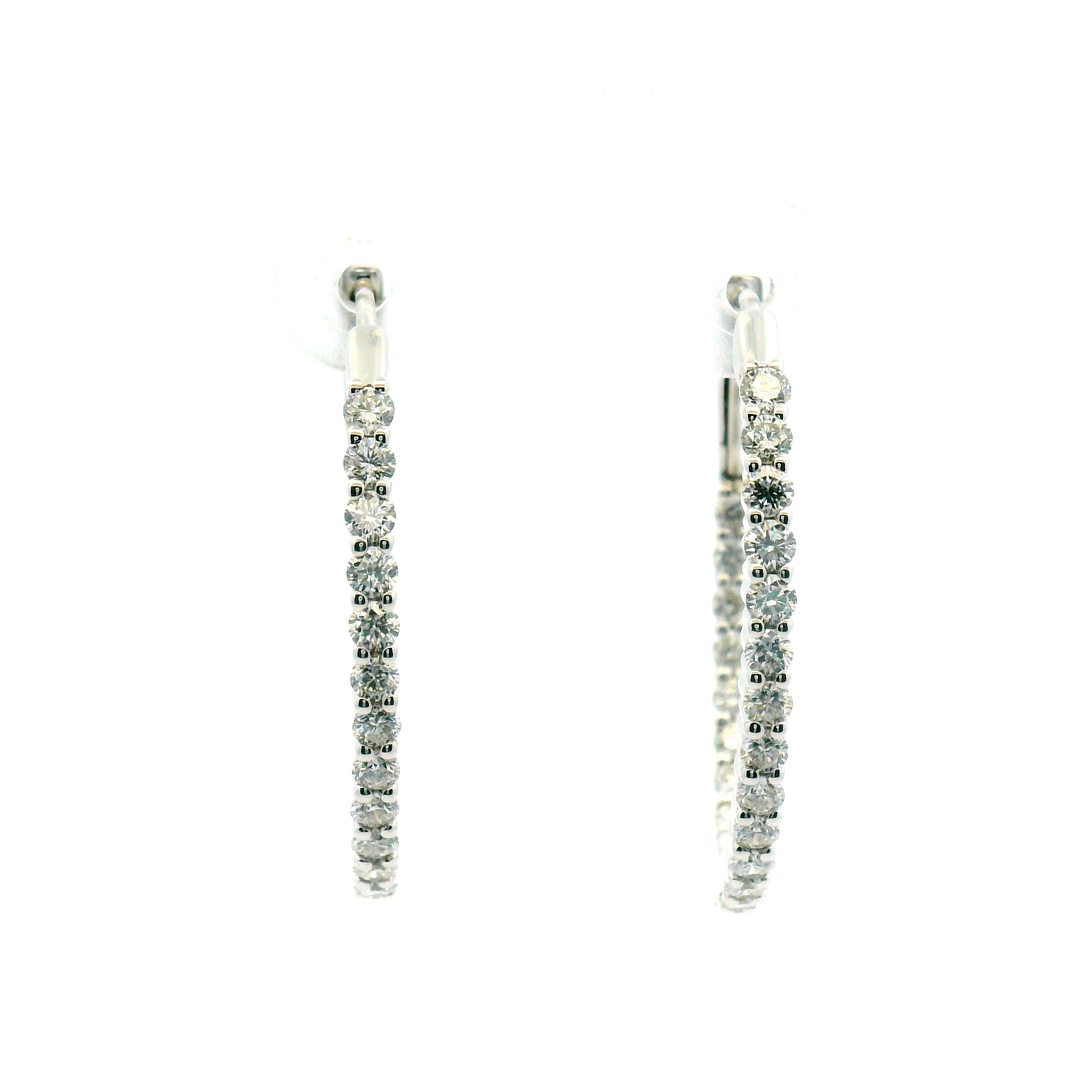 Elongated Inside-Out Diamond Hoop Earrings
