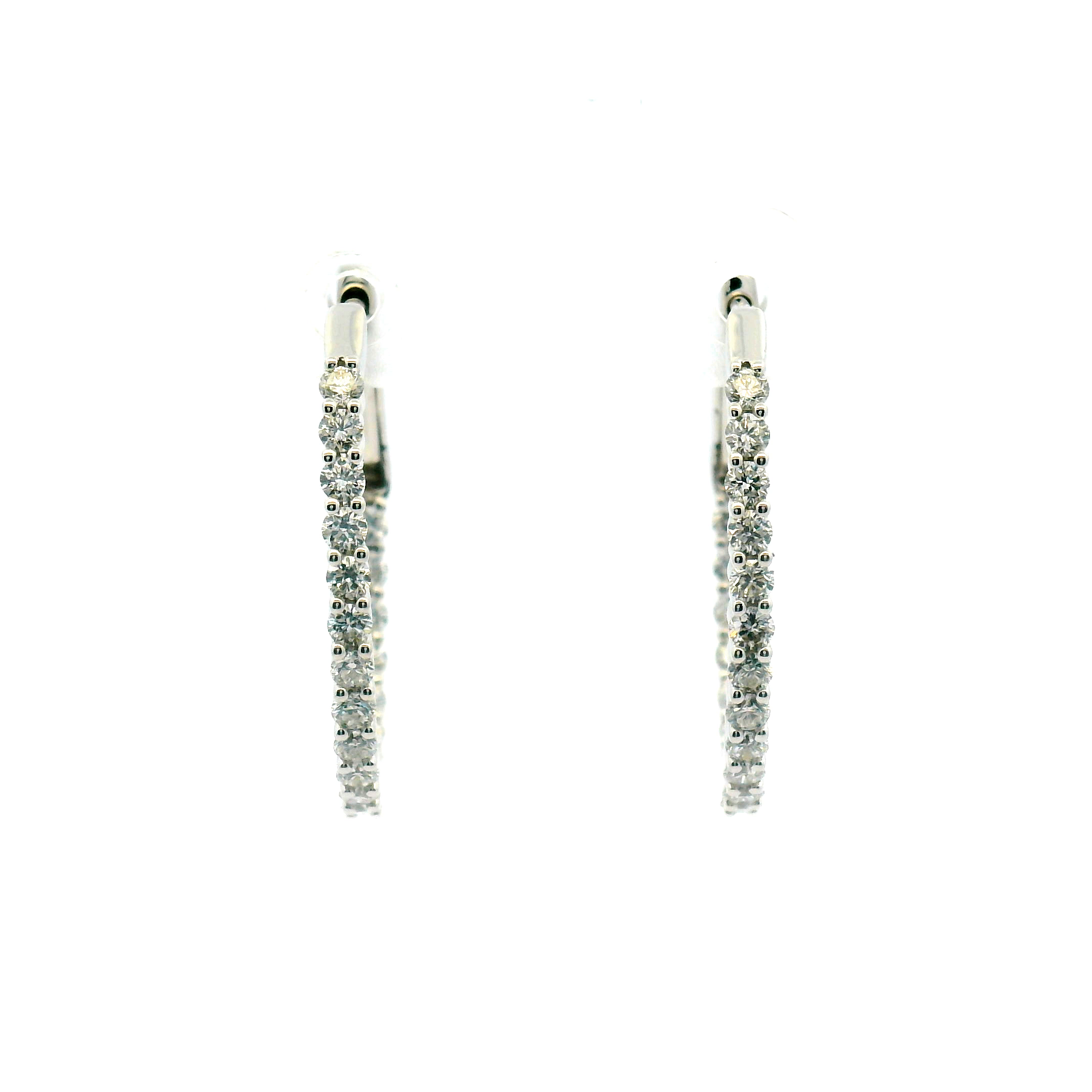 Elongated Inside-Out Diamond Hoop Earrings