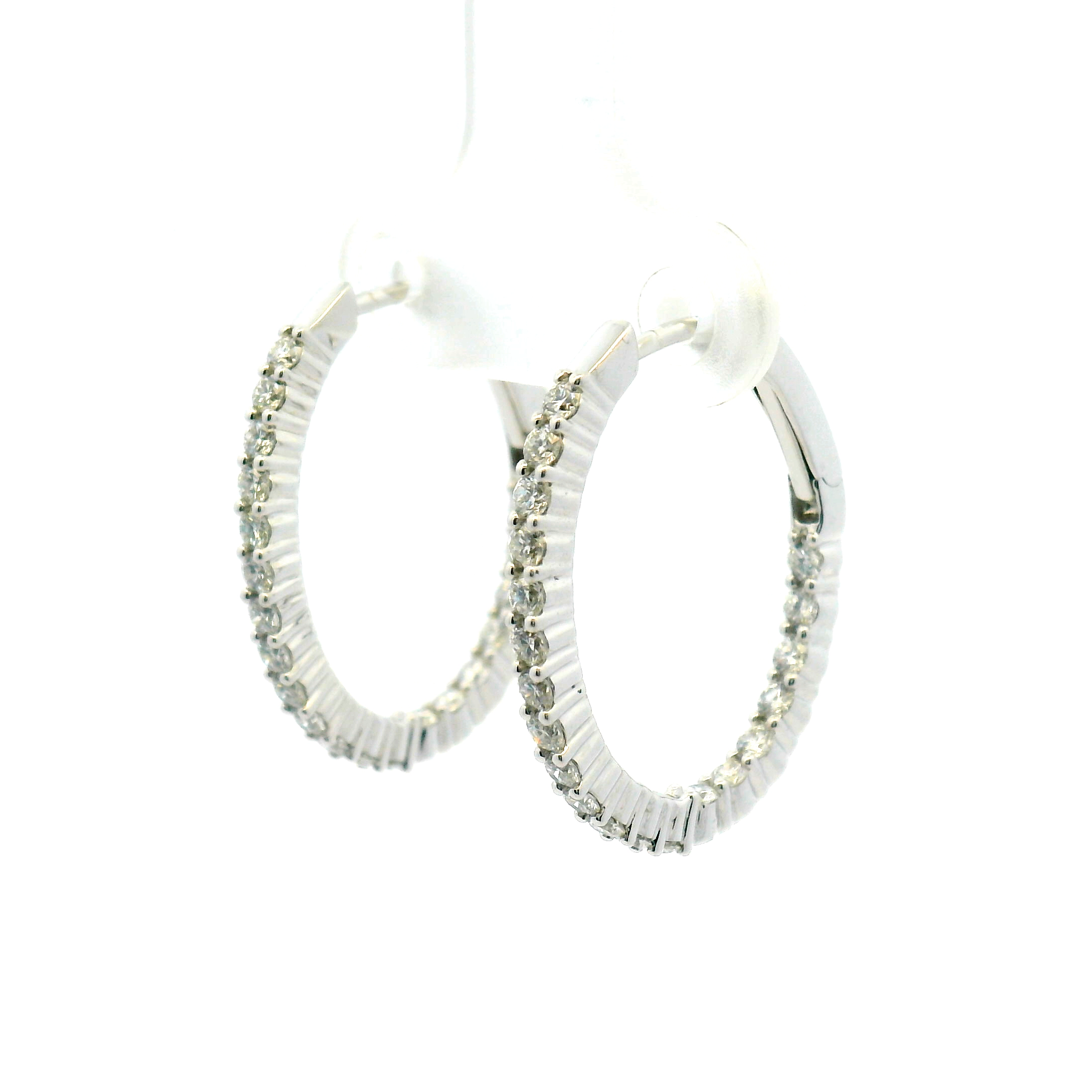 Elongated Inside-Out Diamond Hoop Earrings