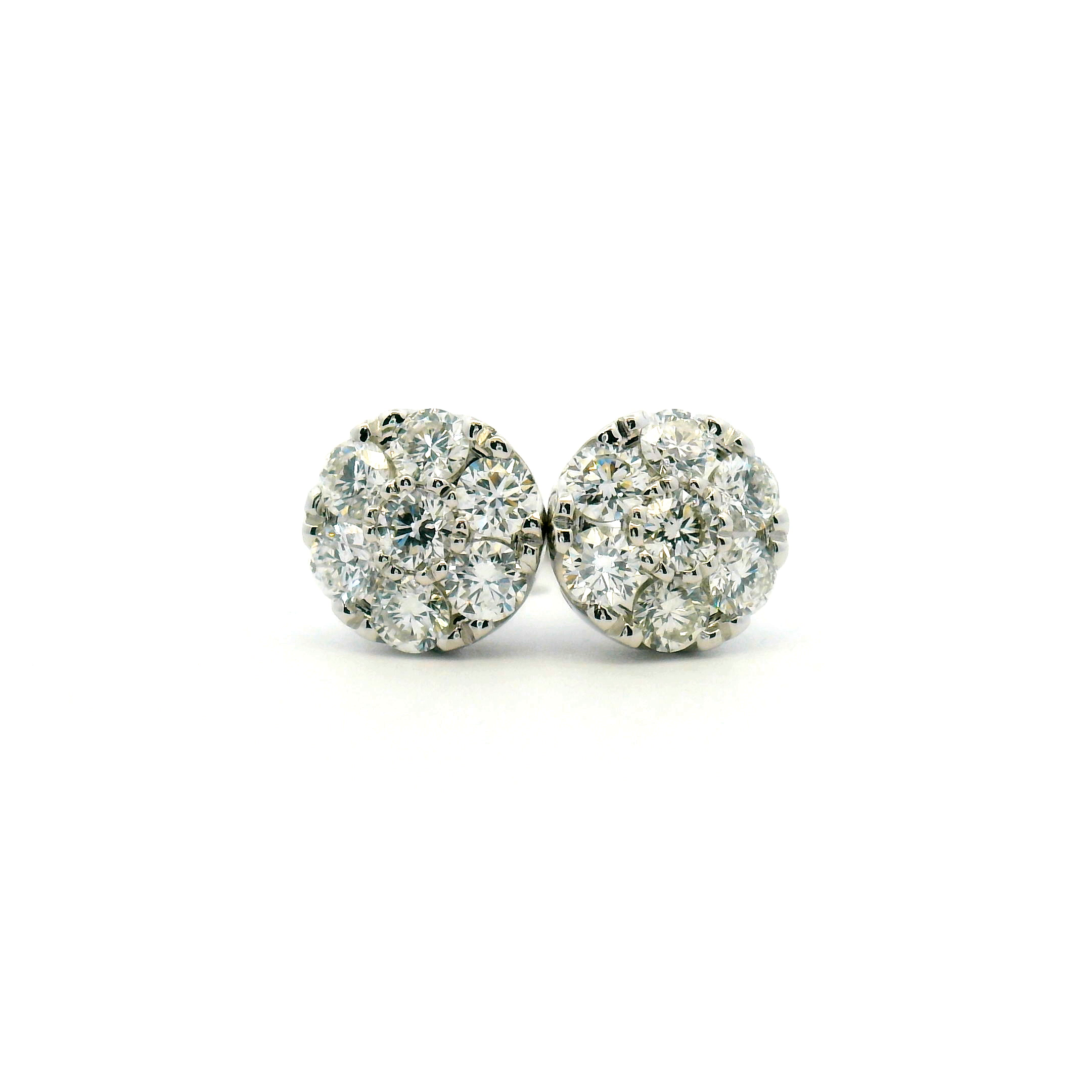 Cluster Diamond Stud Earrings