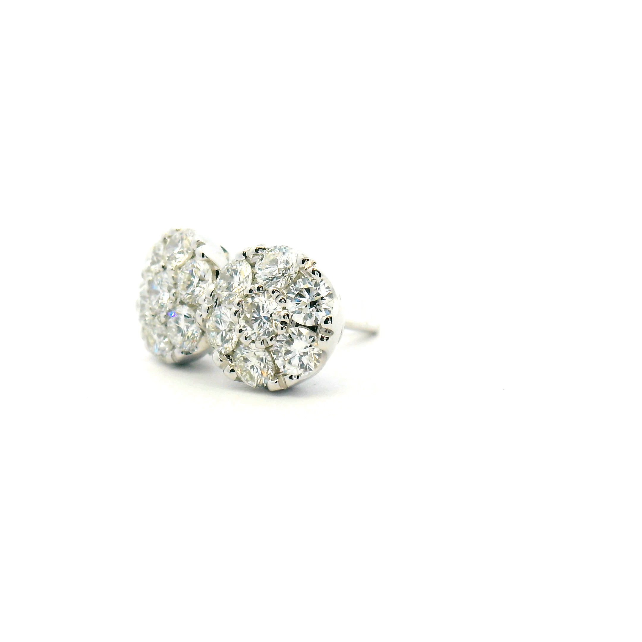 Cluster Diamond Stud Earrings