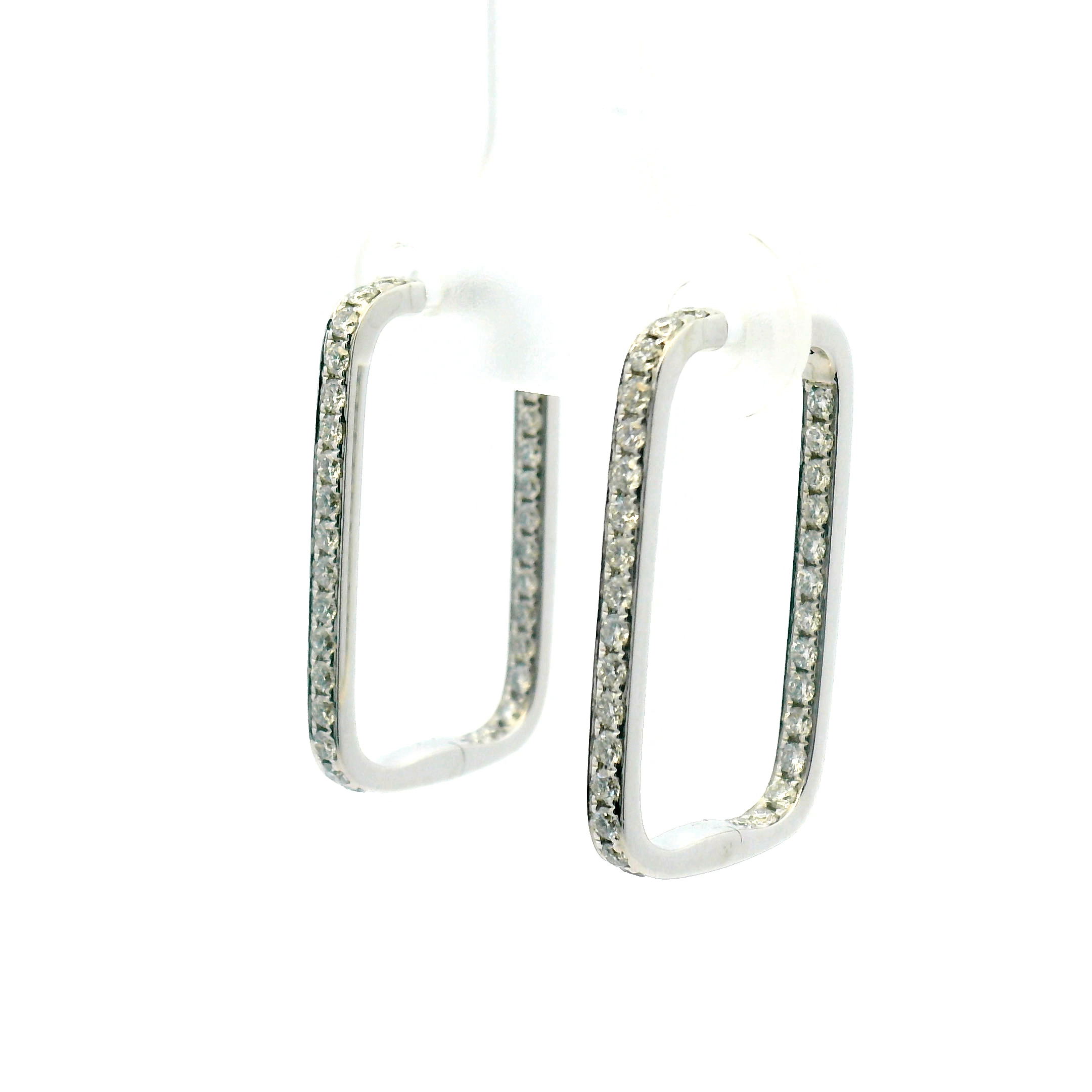 Square Inside-Out Diamond Hoop Earrings