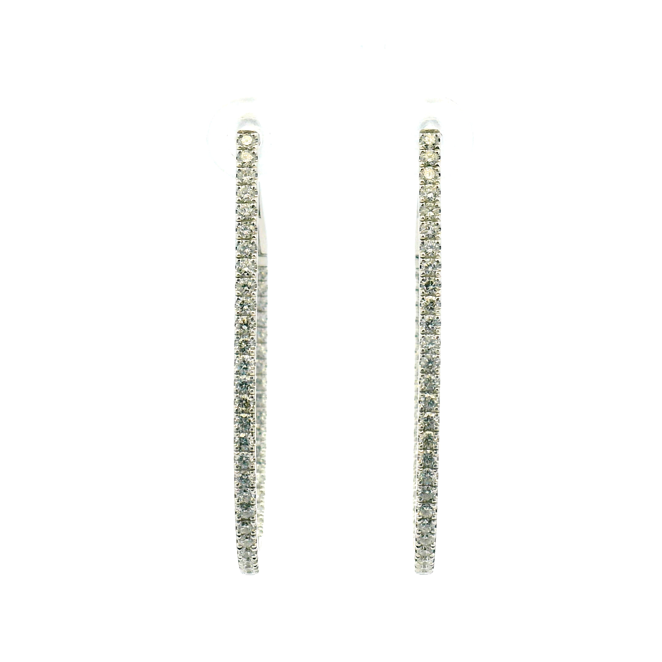 Elongated Inside-Out Diamond Hoop Earrings