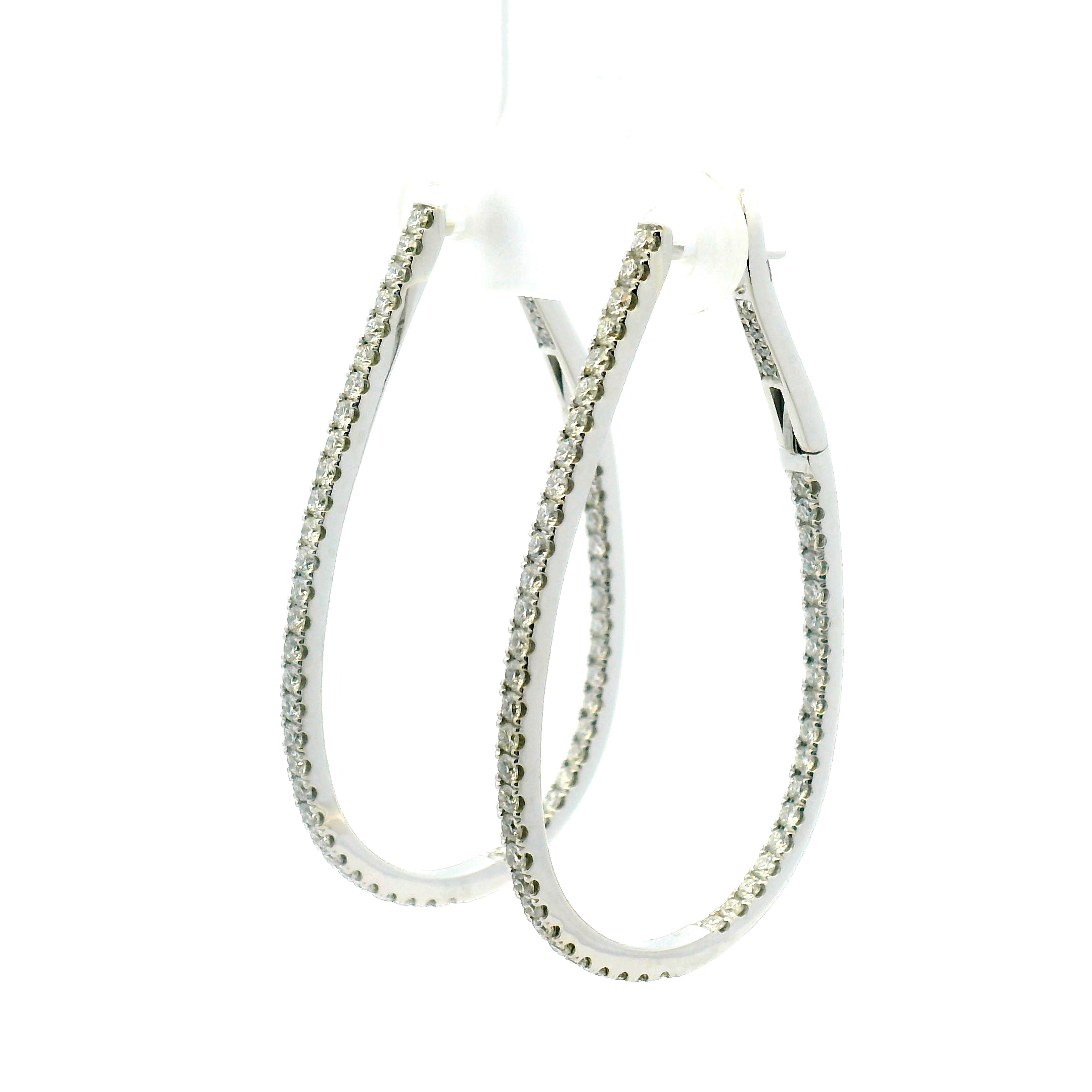 Elongated Inside-Out Diamond Hoop Earrings