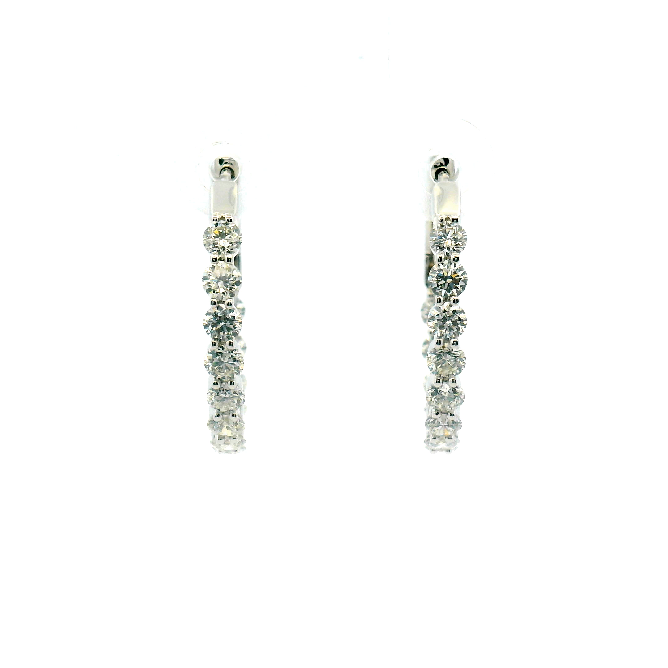 Elongated Inside-Out Diamond Hoop Earrings
