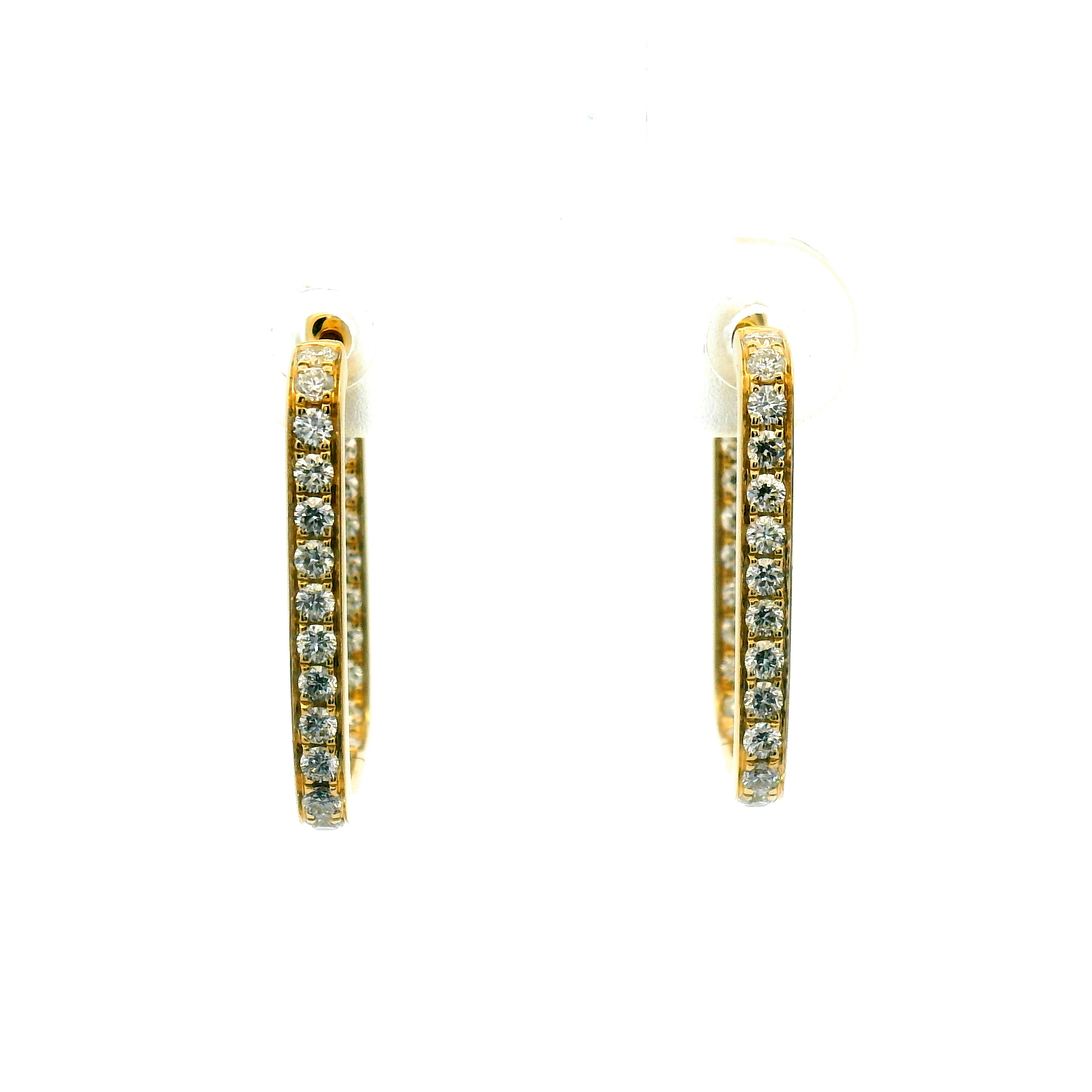 Squared Inside-Out Diamond Hoop Earrings
