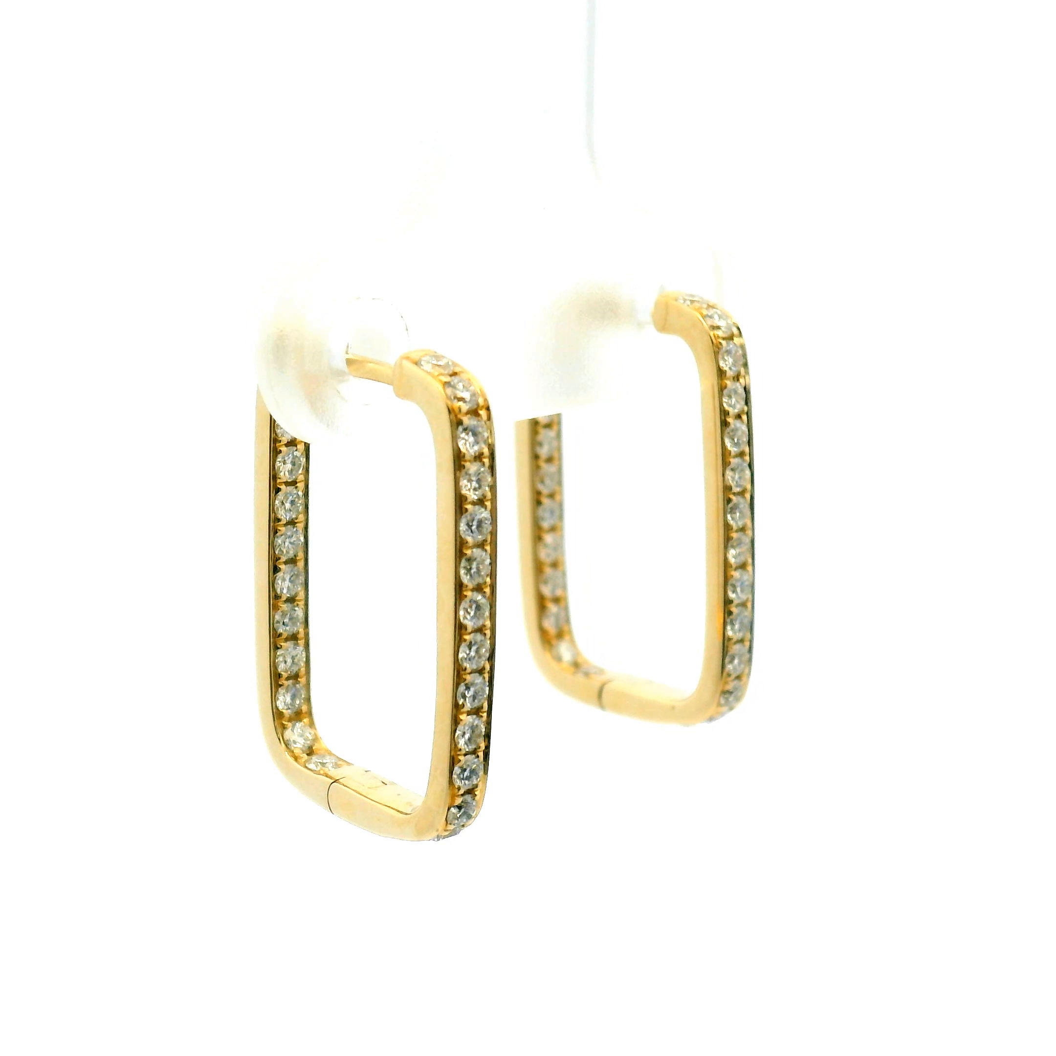 Squared Inside-Out Diamond Hoop Earrings