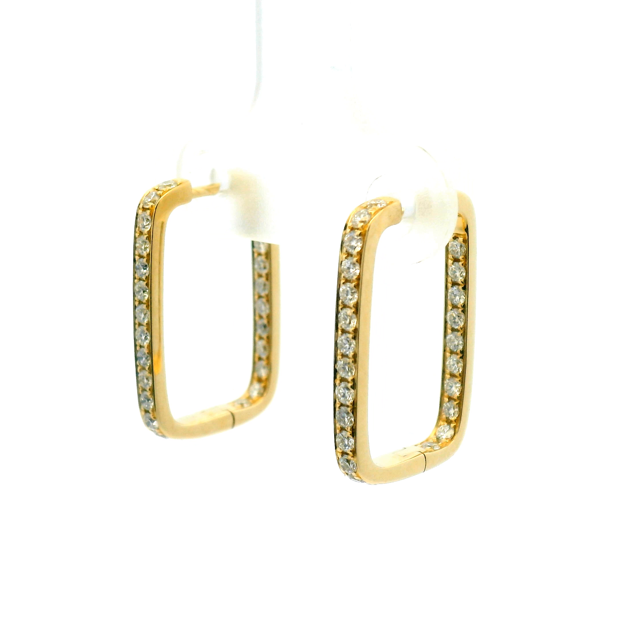 Squared Inside-Out Diamond Hoop Earrings