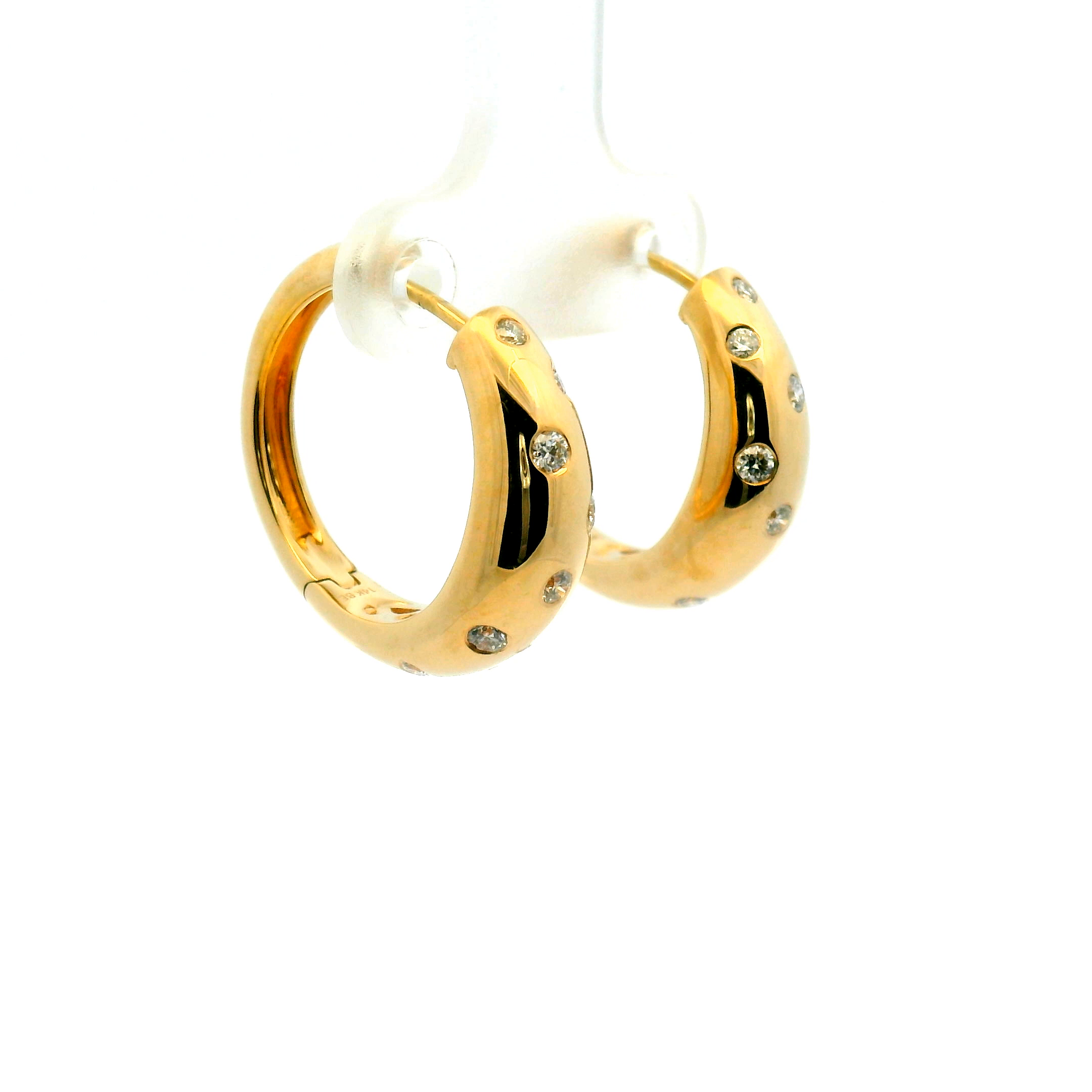 Scattered Flush Set Diamond Hoop Earrings