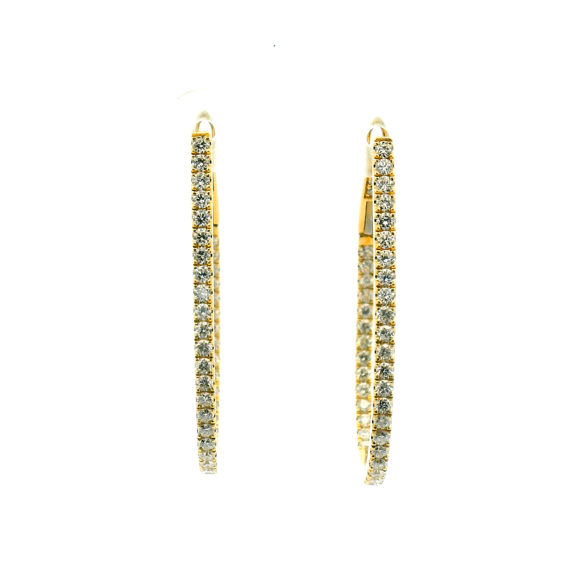 Elongated Inside-Out Diamond Hoop Earrings
