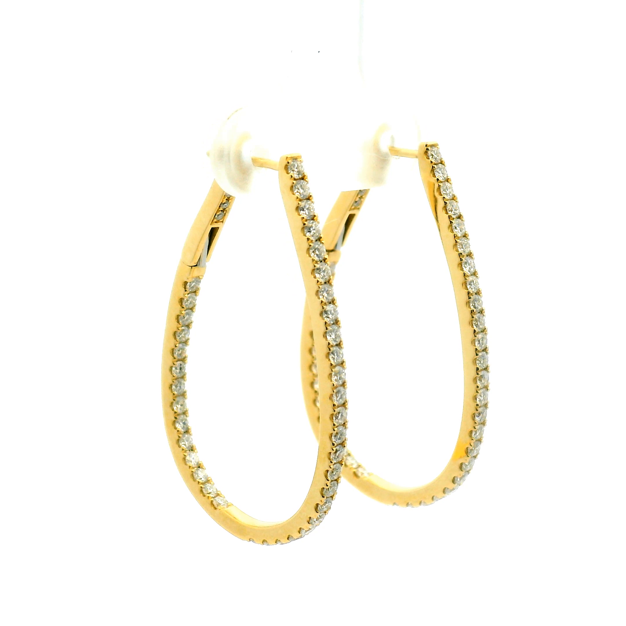 Elongated Inside-Out Diamond Hoop Earrings