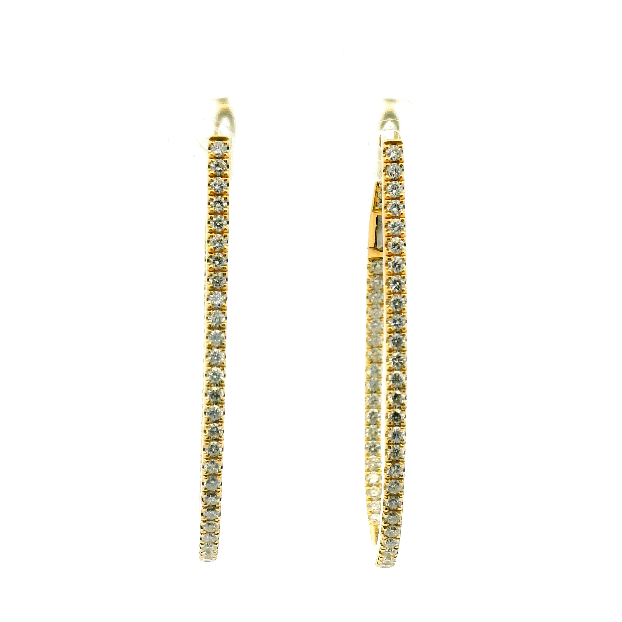 Elongated Inside-Out Diamond Hoop Earrings