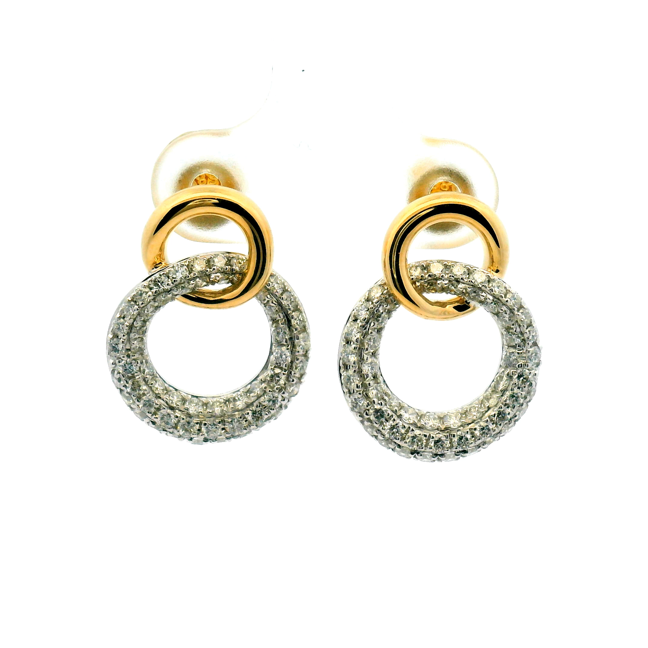 Diamond and Gold Drop Earrings