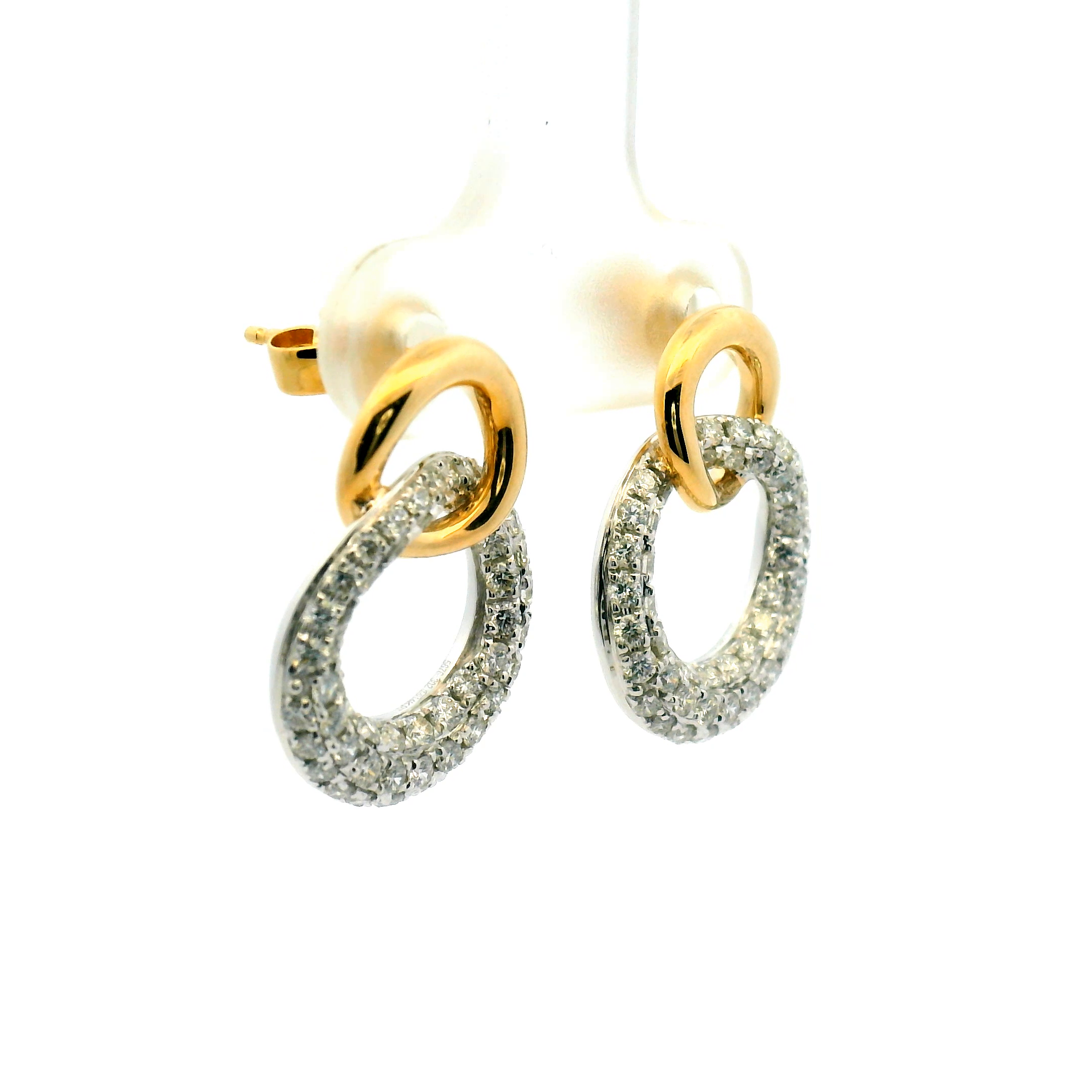 Diamond and Gold Drop Earrings