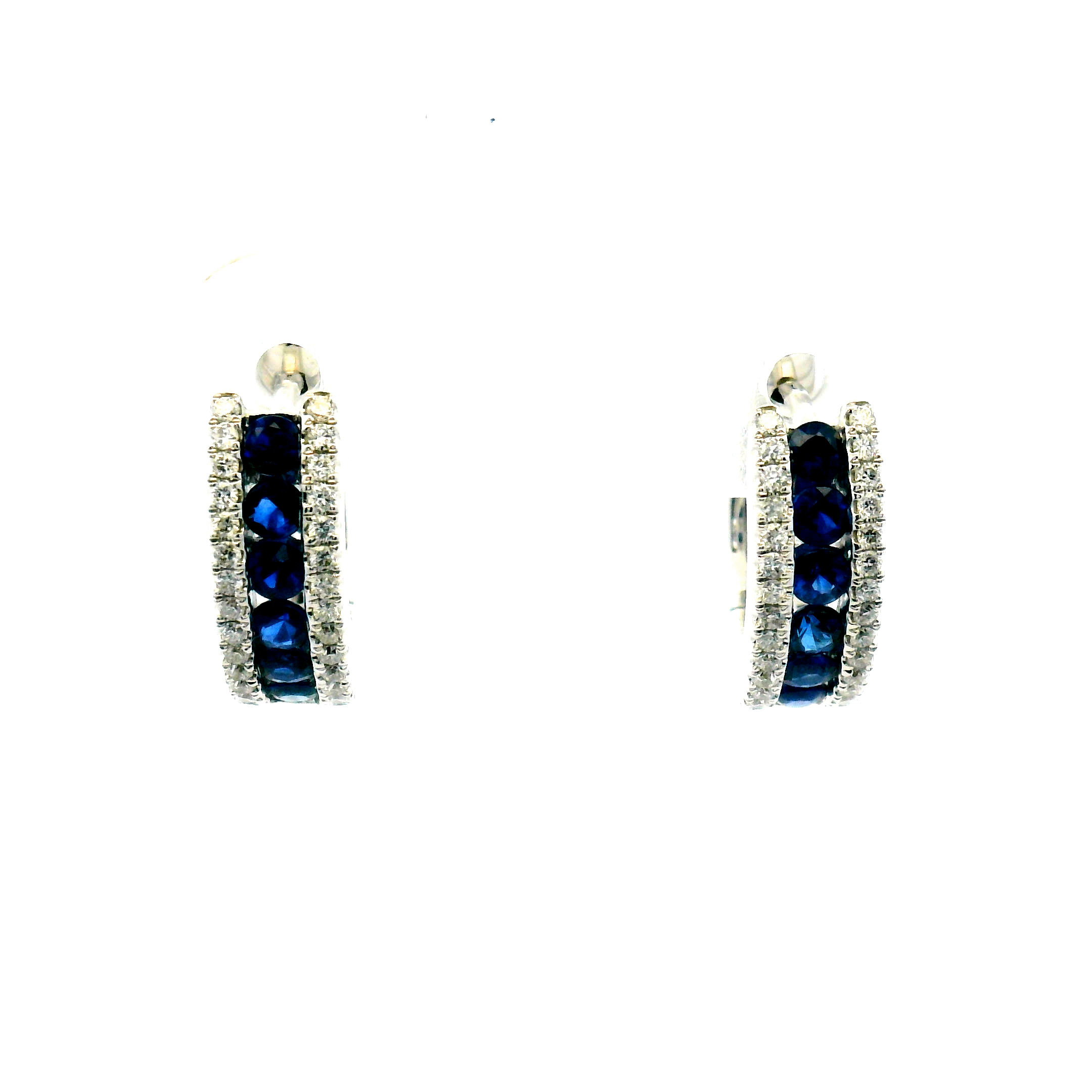 Sapphire and Diamond Hoop Earrings