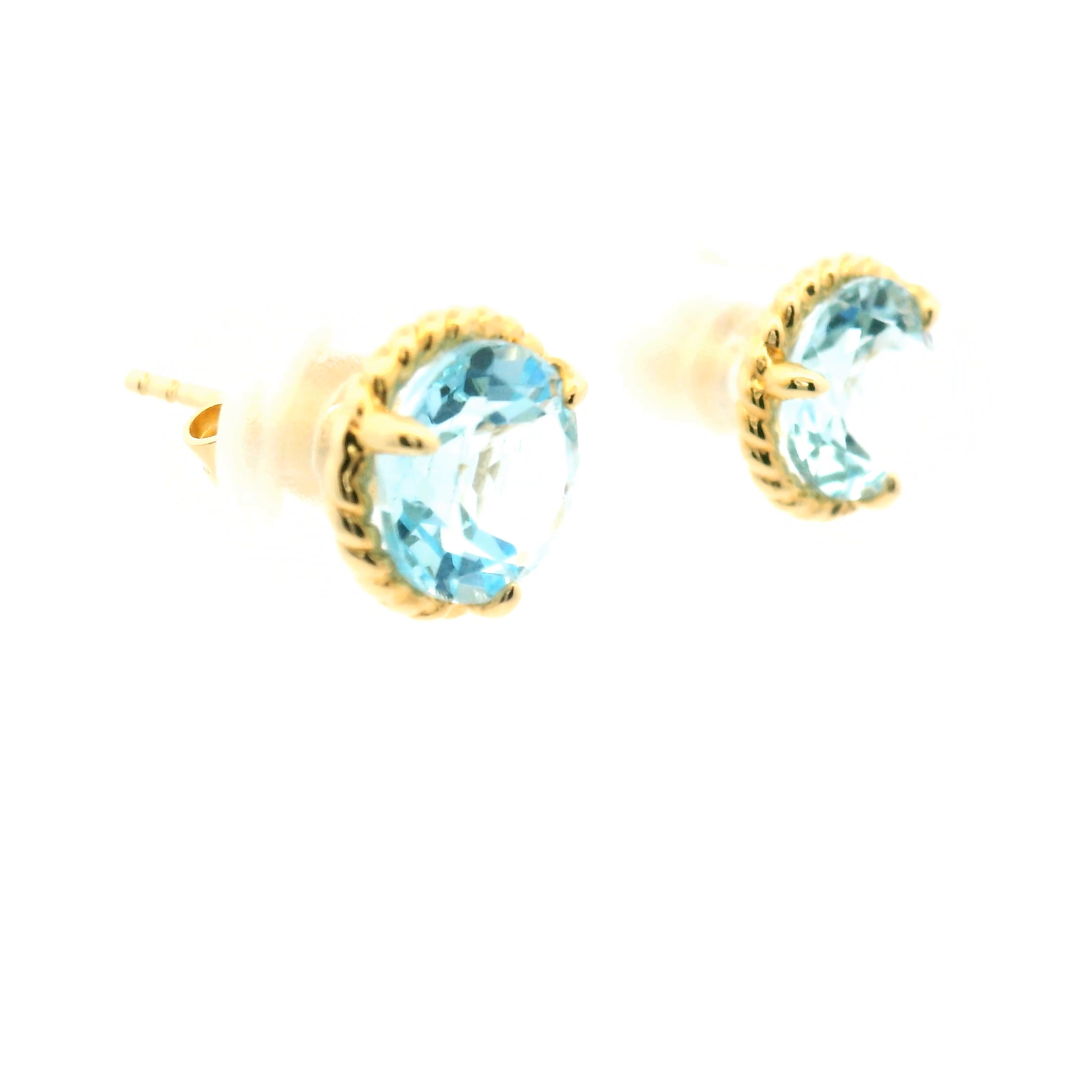 Blue Topaz Stud Earrings