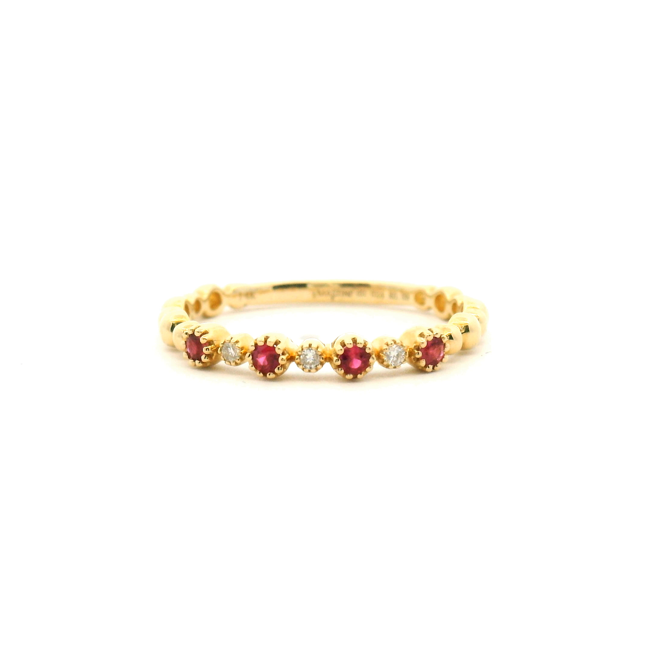 Ruby and Diamond Stackable Band