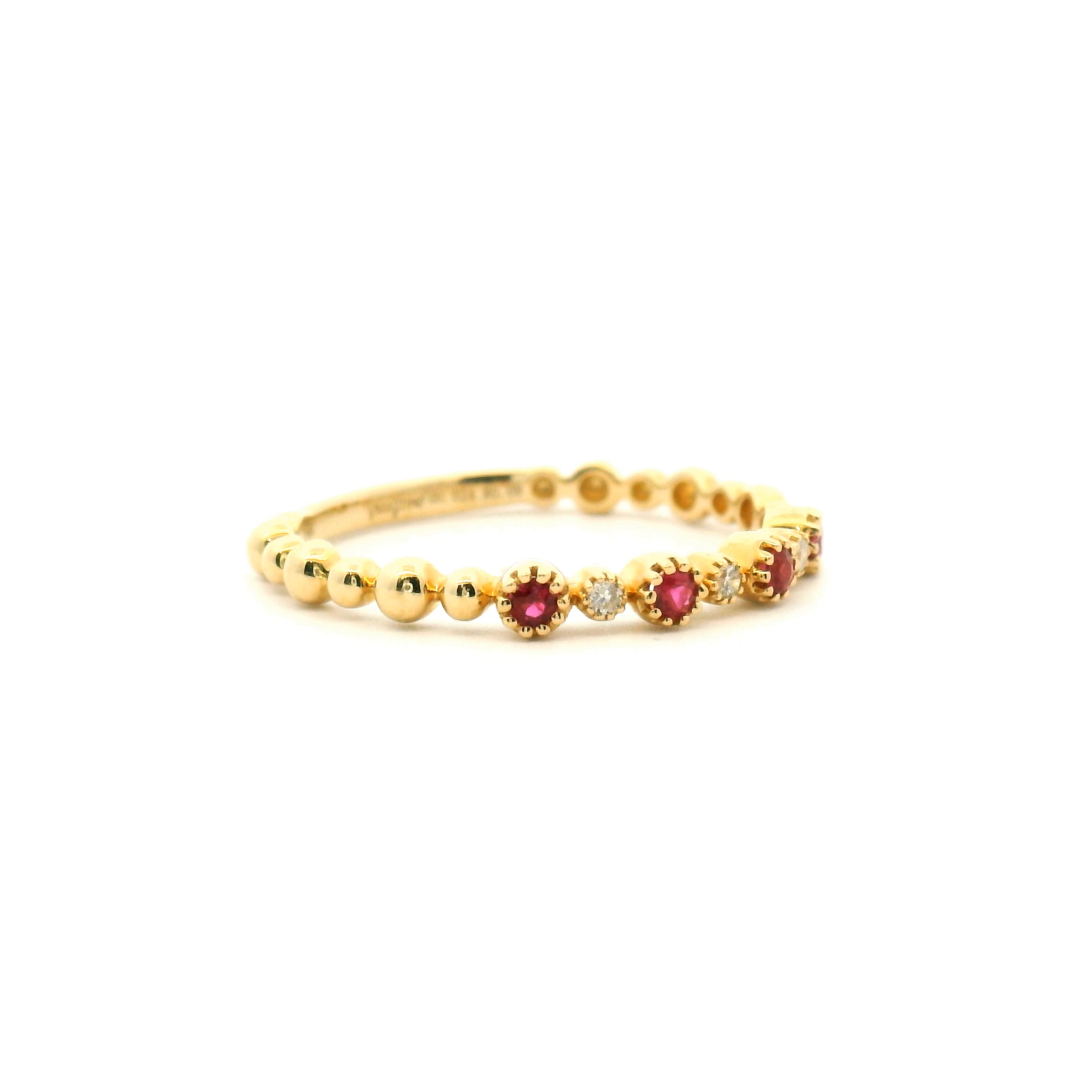 Ruby and Diamond Stackable Band