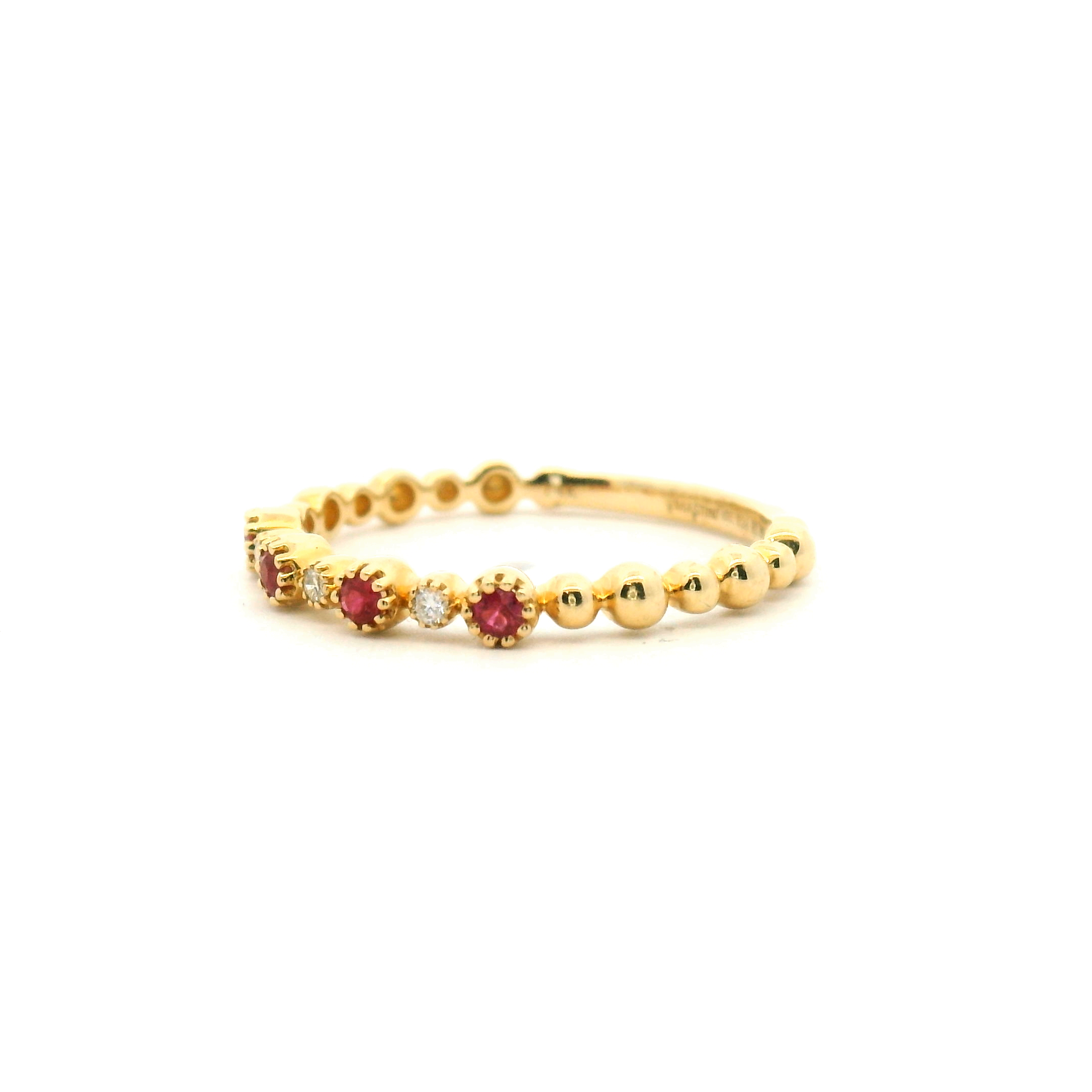 Ruby and Diamond Stackable Band