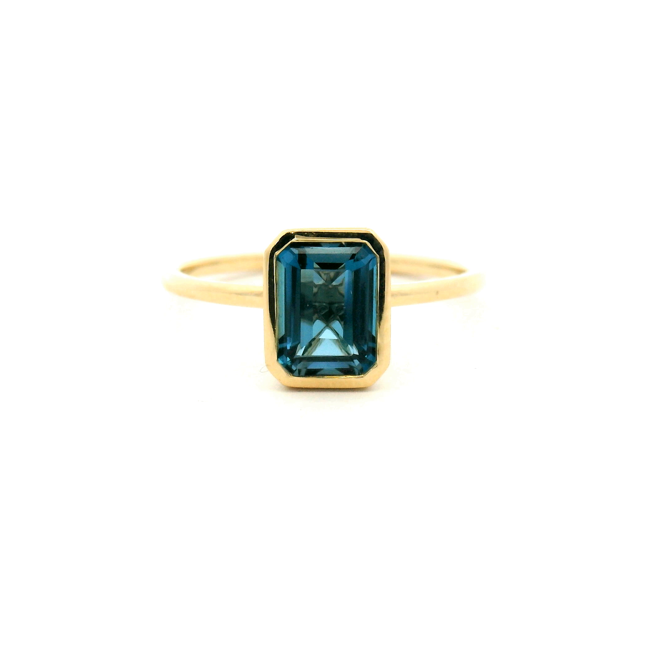 Blue Topaz Bezel Set Ring
