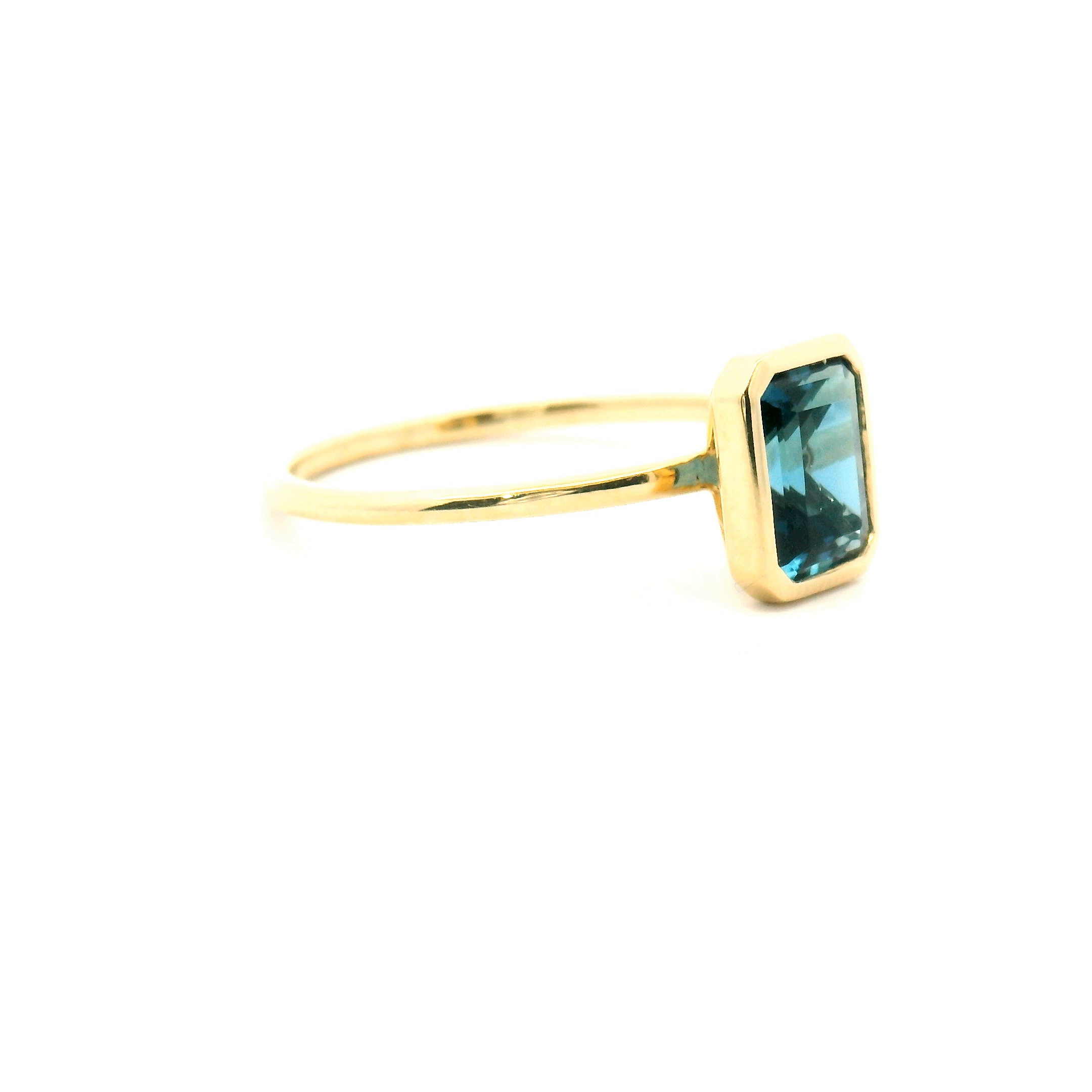 Blue Topaz Bezel Set Ring