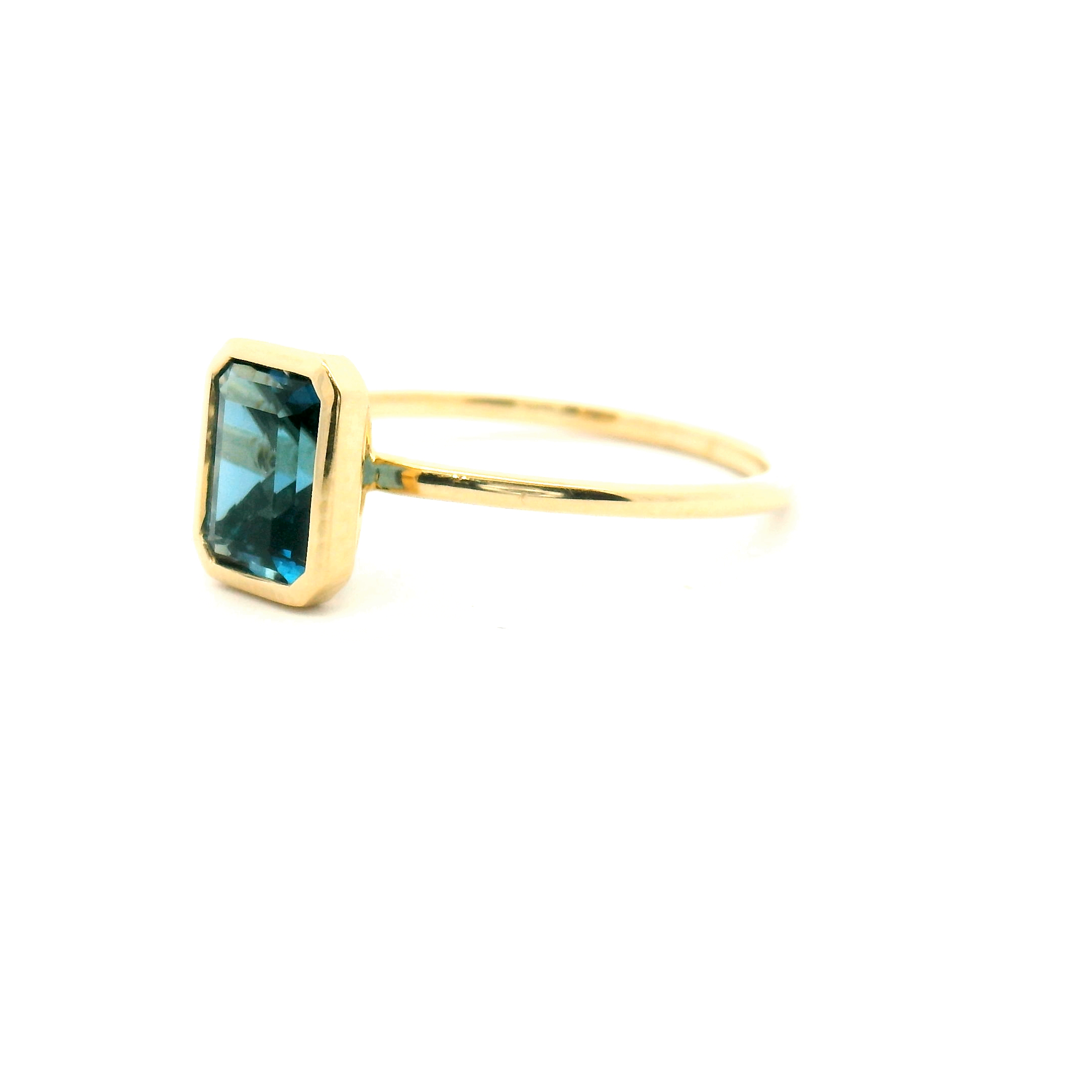 Blue Topaz Bezel Set Ring