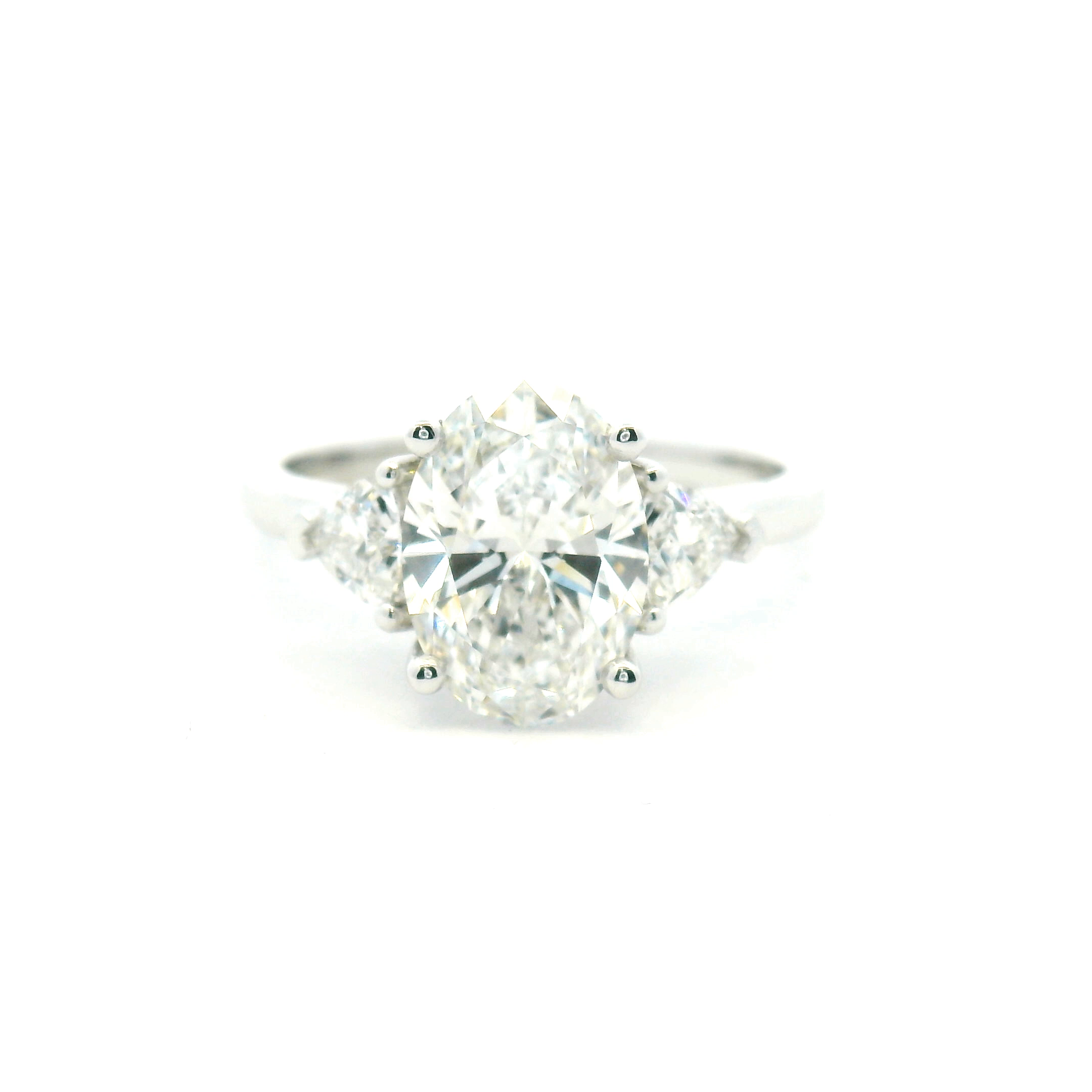Oval Three Stone Diamond Engagement Ring