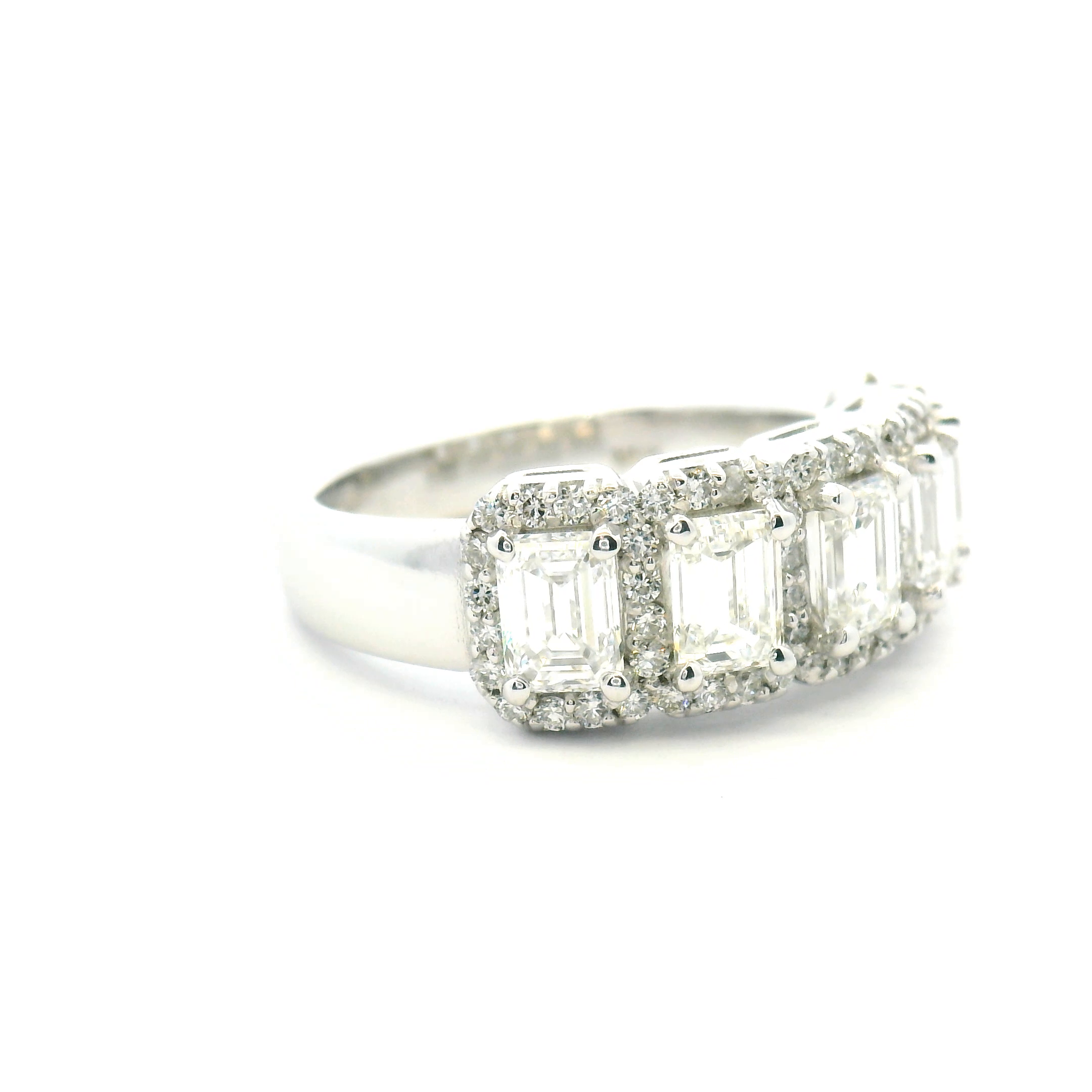 Emerald Cut Diamond Halo Fashion Ring