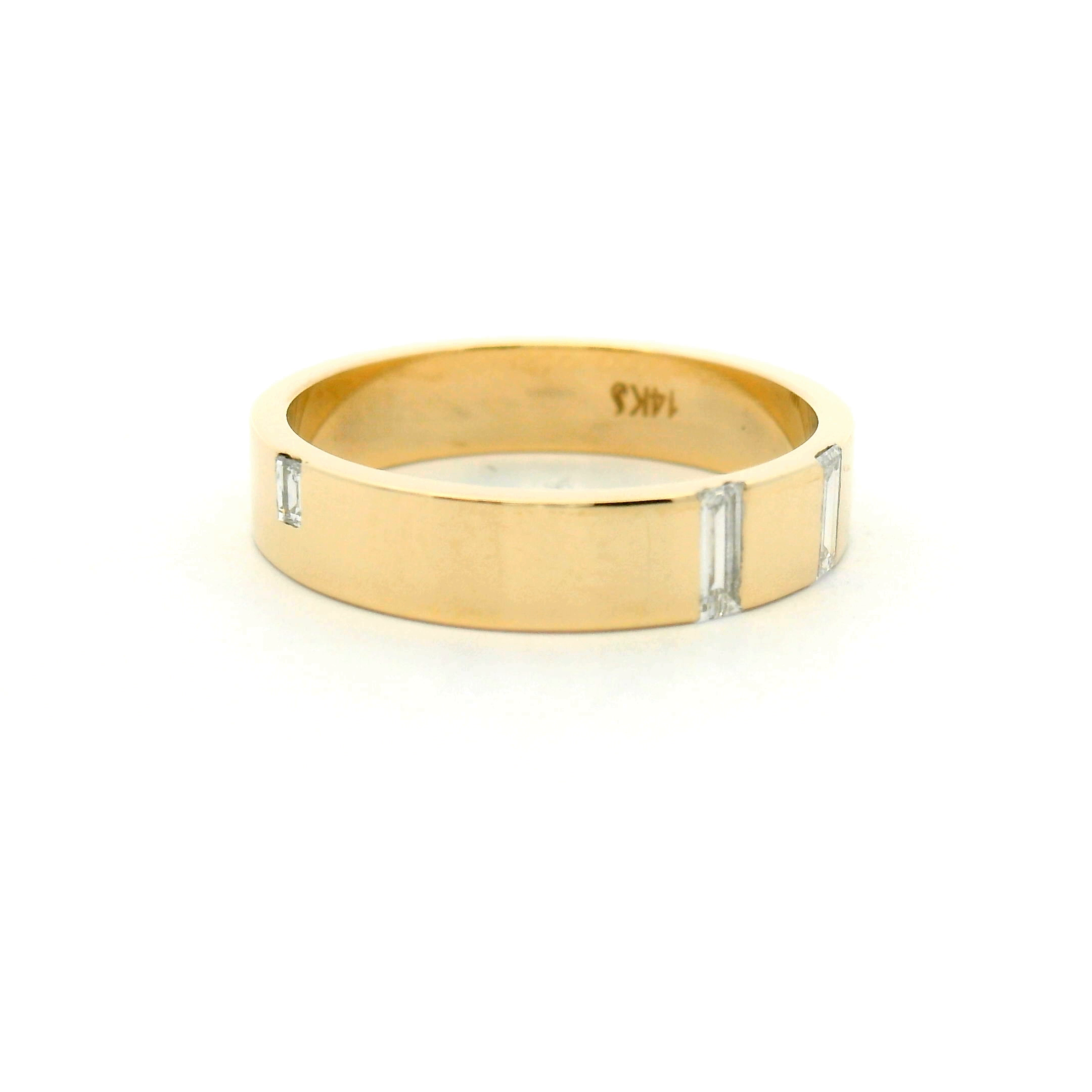 Vertical Baguette Diamond Channel Set Wedding Band