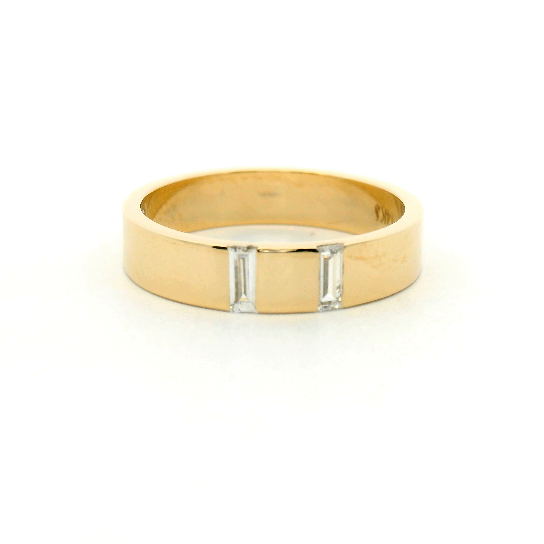 Vertical Baguette Diamond Channel Set Wedding Band