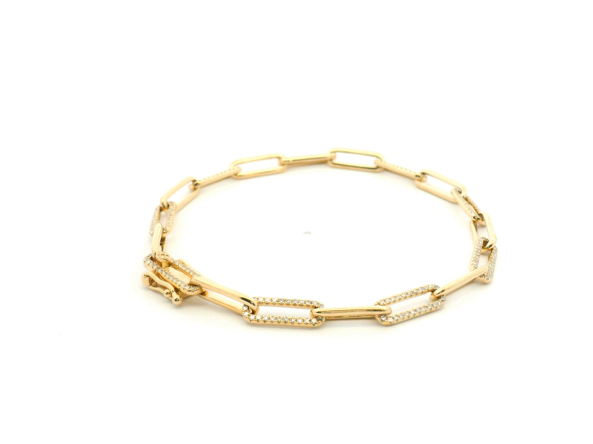 Diamond Accented Paperclip Link Bracelet